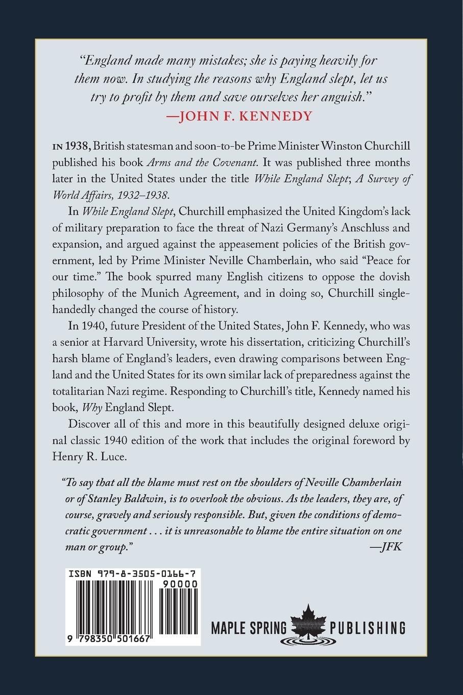 Rückseitencover Why England Slept