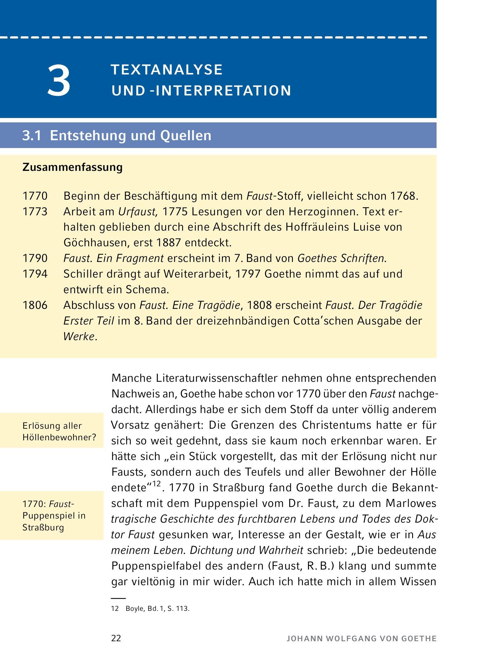 Beispielinhalt (Bild) Faust I von Johann Wolfgang von Goethe - Textanalyse und Interpretation