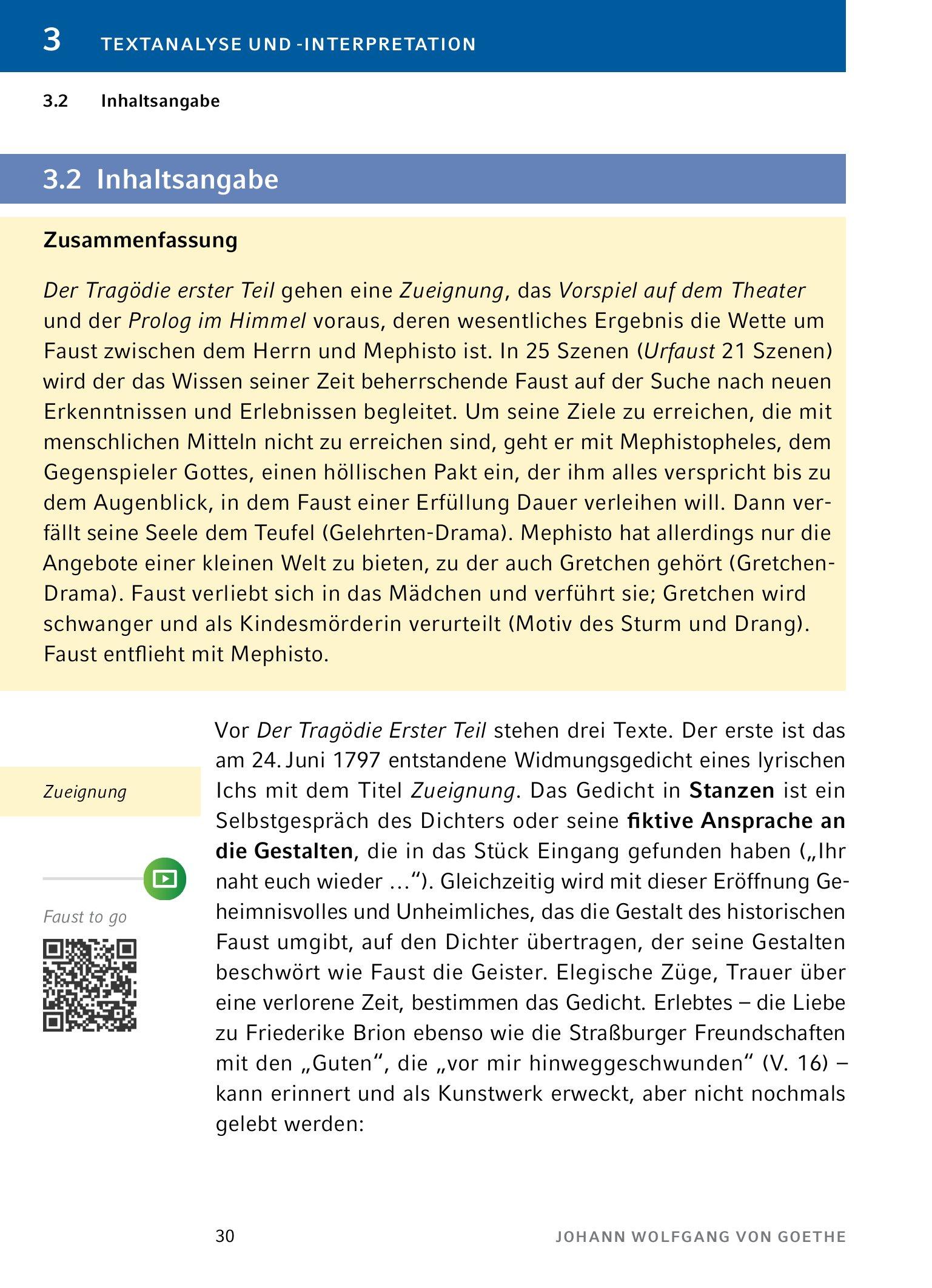 Beispielinhalt (Bild) Faust I von Johann Wolfgang von Goethe - Textanalyse und Interpretation