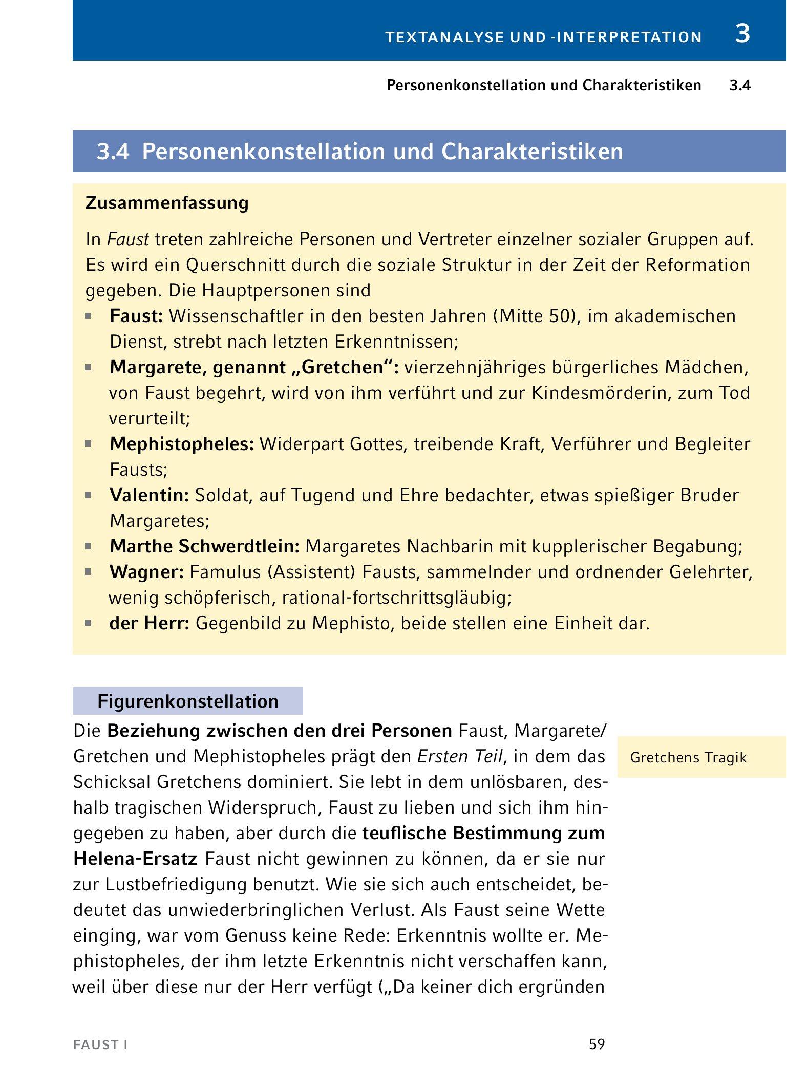 Beispielinhalt (Bild) Faust I von Johann Wolfgang von Goethe - Textanalyse und Interpretation