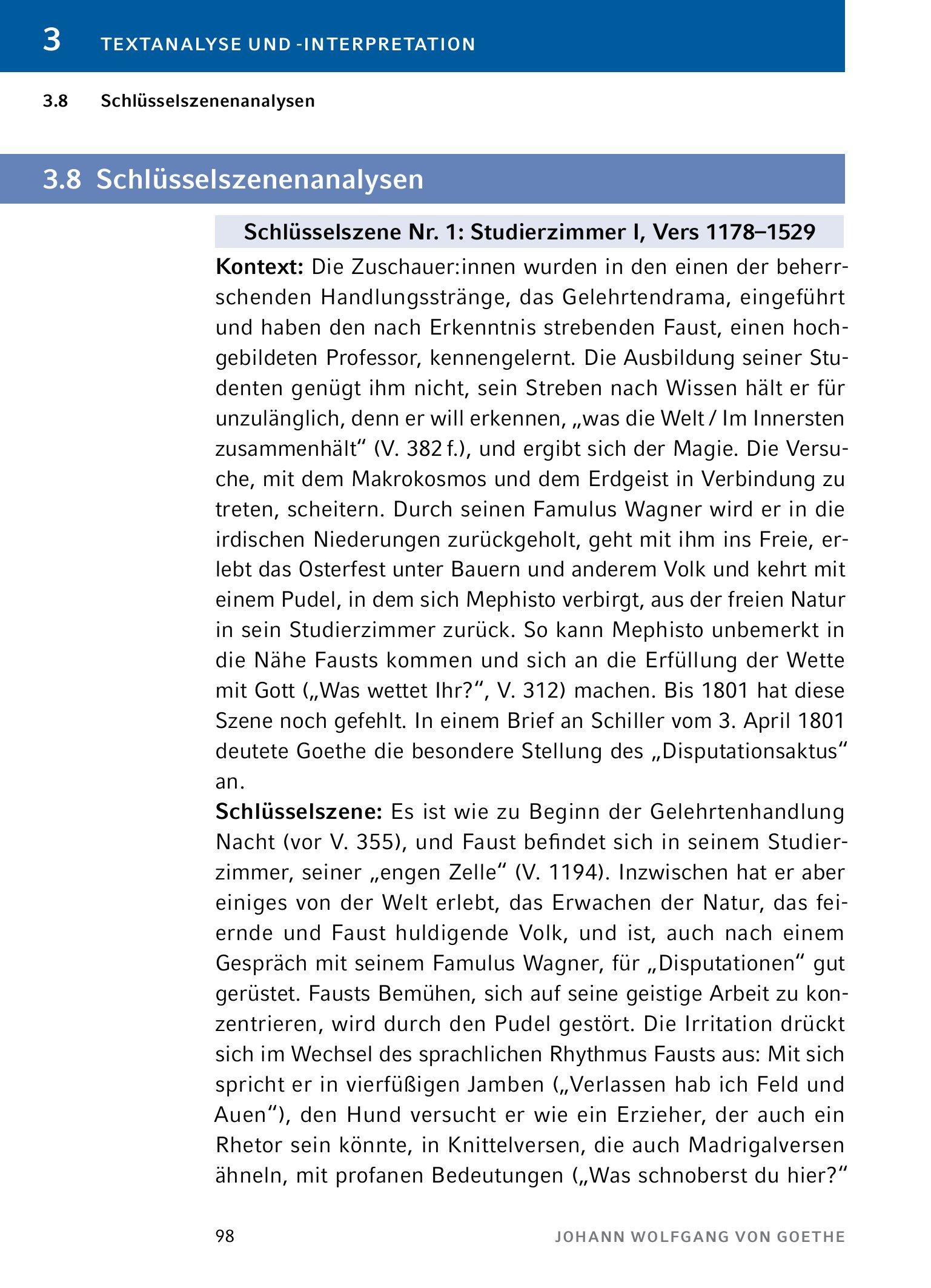 Beispielinhalt (Bild) Faust I von Johann Wolfgang von Goethe - Textanalyse und Interpretation