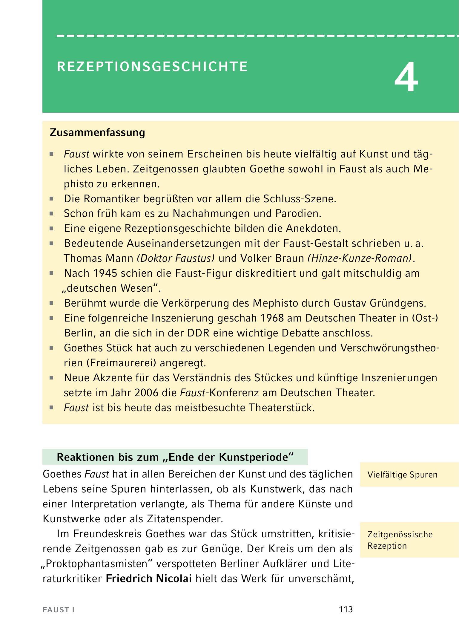 Beispielinhalt (Bild) Faust I von Johann Wolfgang von Goethe - Textanalyse und Interpretation
