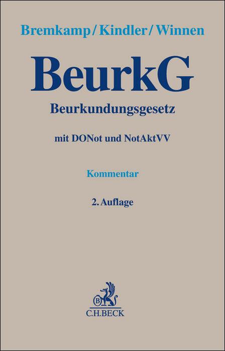 Vorderes Coverbild Beurkundungsgesetz