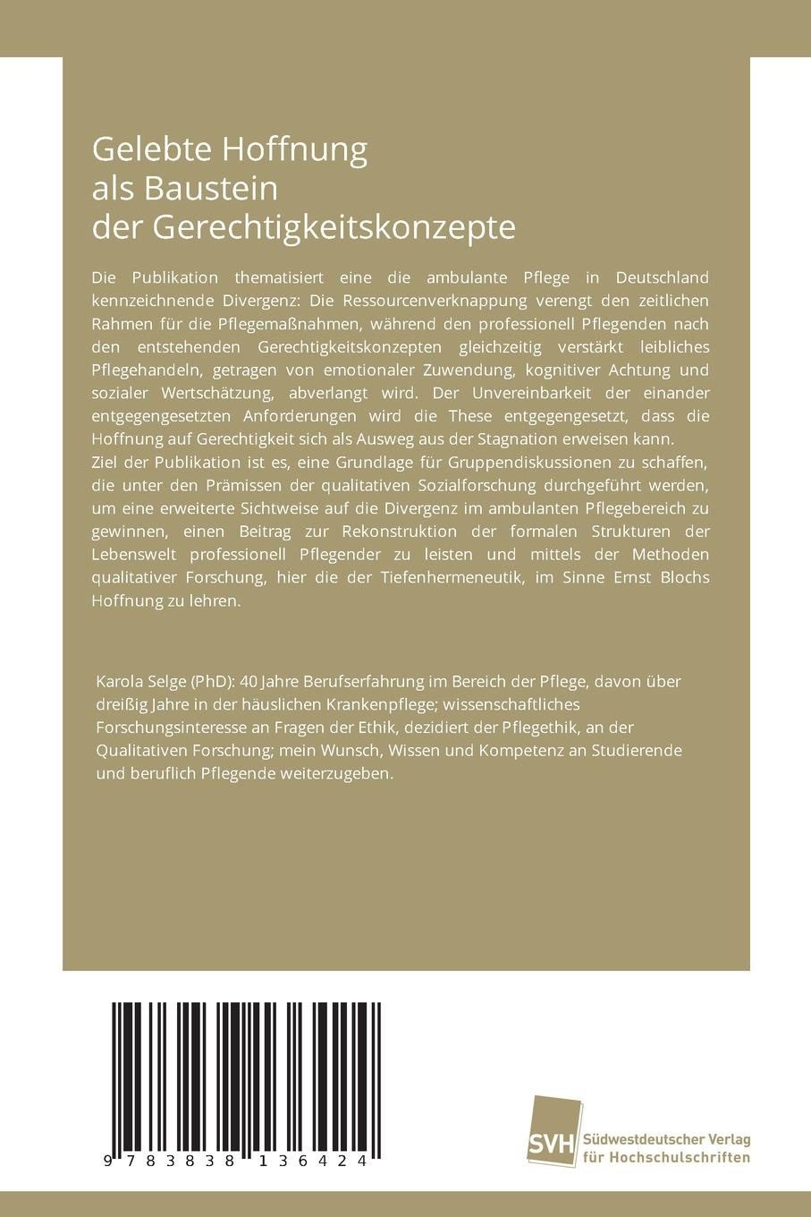 Rückseitencover Gelebte Hoffnung als Baustein der Gerechtigkeitskonzepte