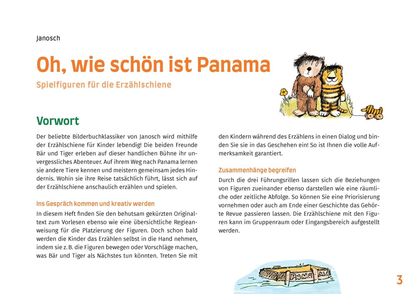 Beispielinhalt (Bild) Oh, wie schön ist Panama. Erzählschienen-Figurenset