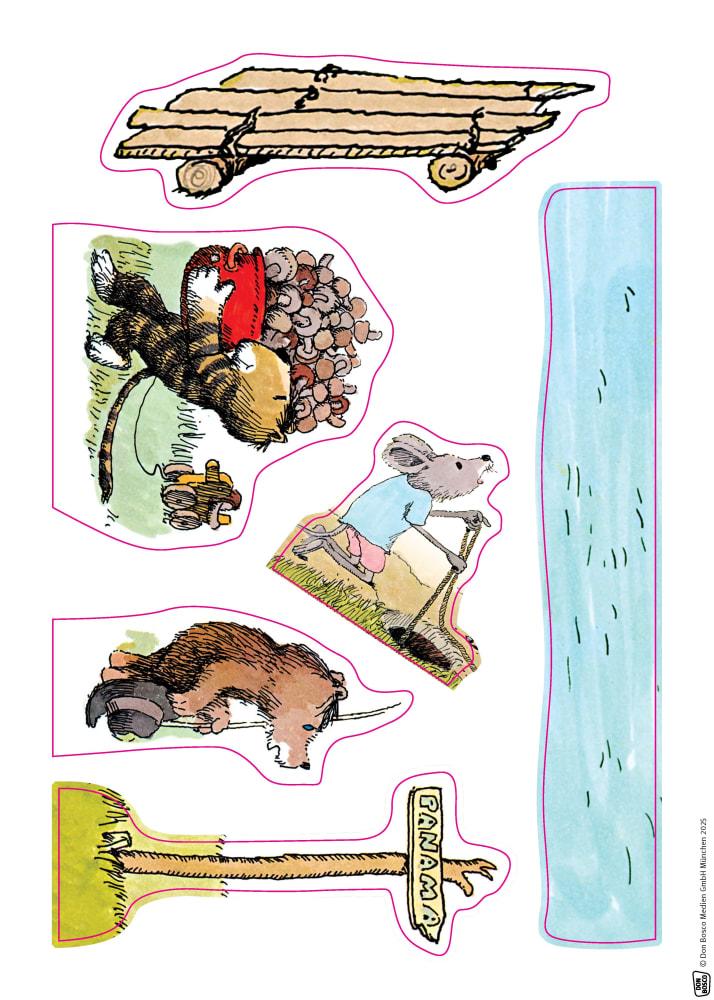 Beispielinhalt (Bild) Oh, wie schön ist Panama. Erzählschienen-Figurenset