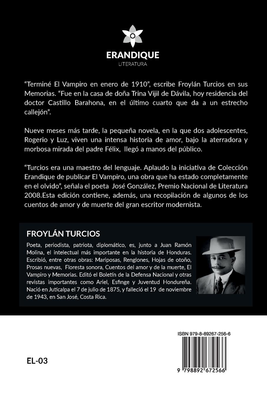 Rückseitencover Novela El Vampiro (Y los Mejores cuentos de terror y misterio)