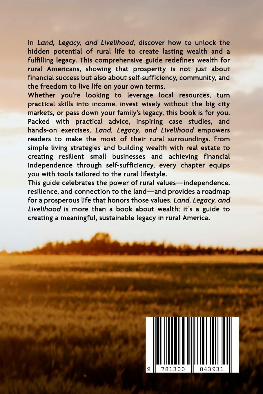 Rückseitencover Land, Legacy, and Livelihood