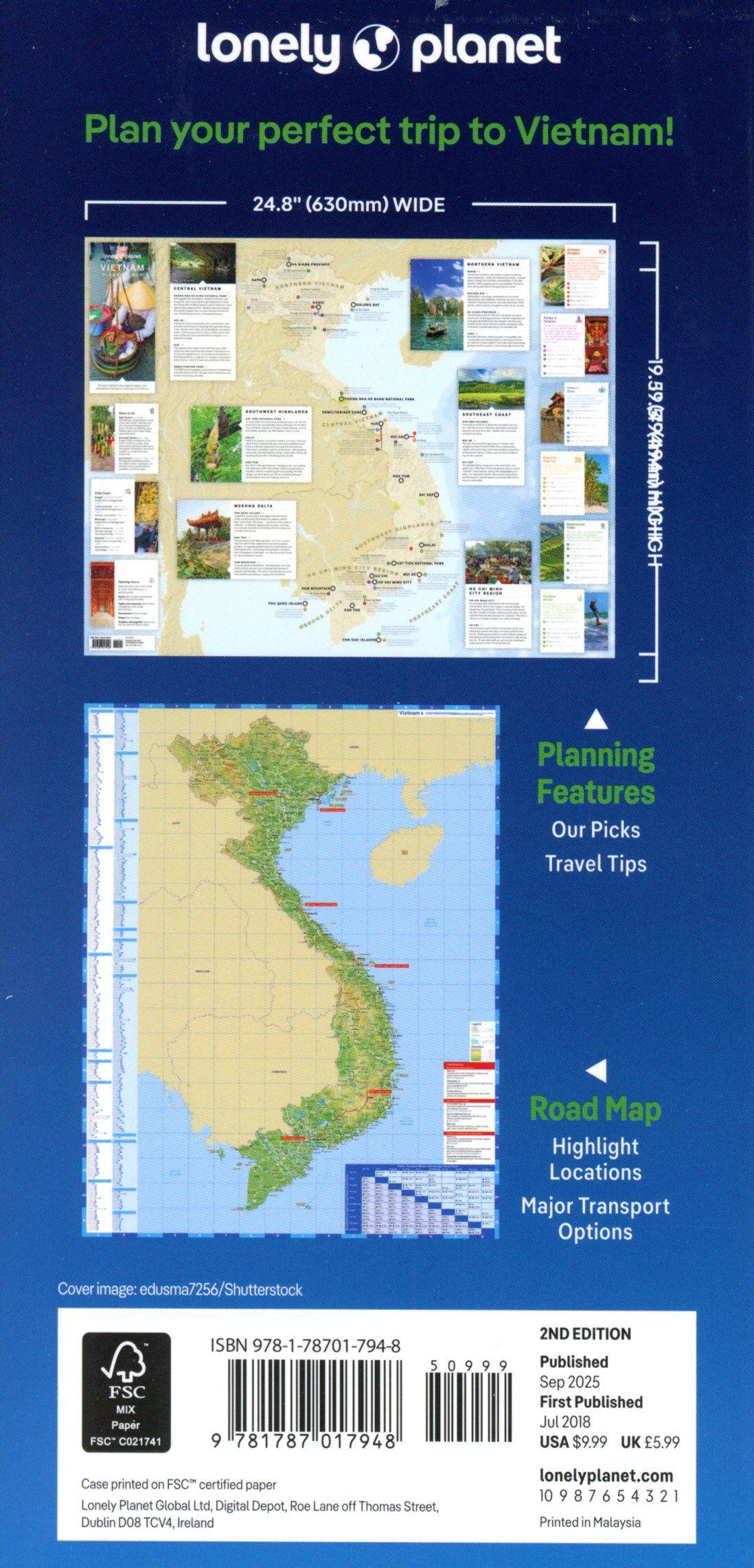 Beispielinhalt (Bild) Lonely Planet Vietnam Planning Map