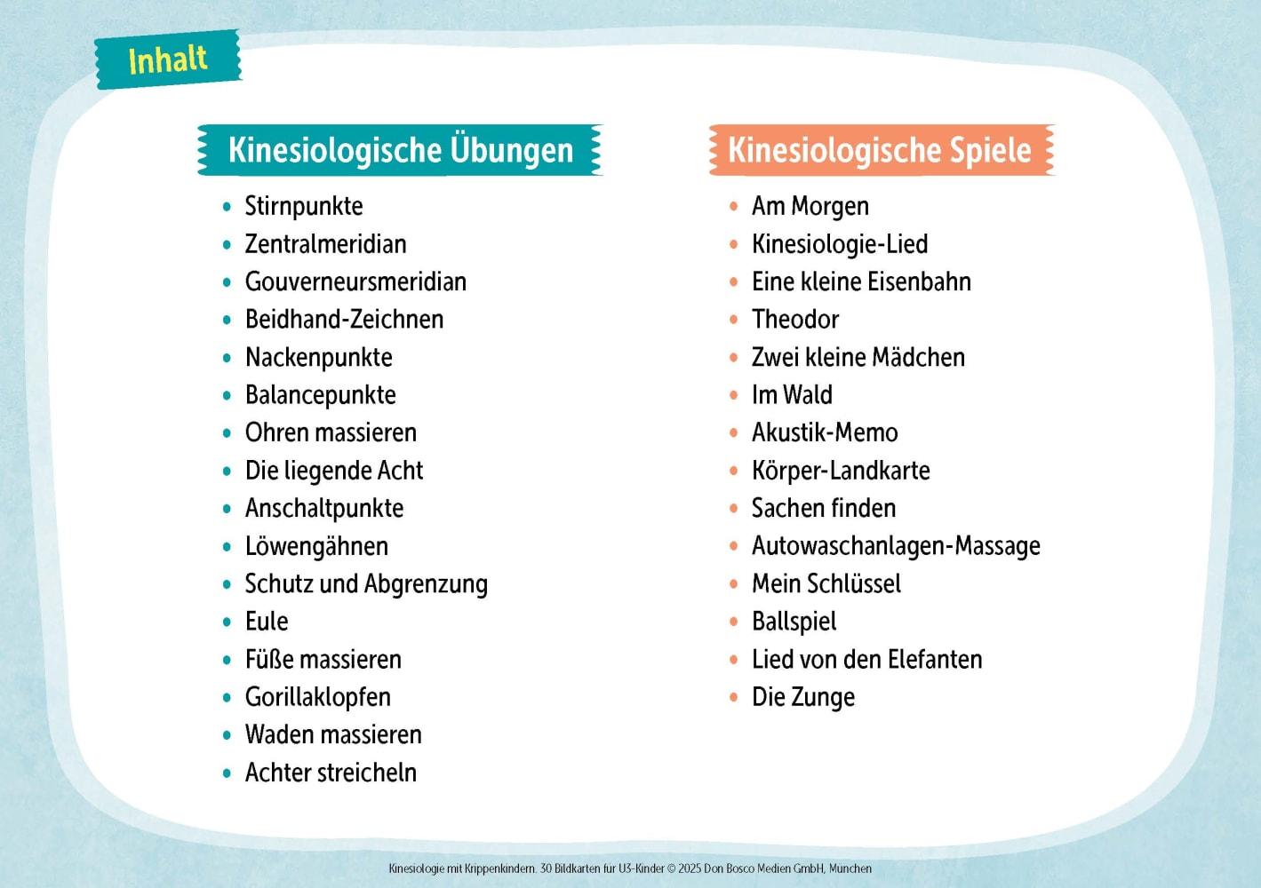 Beispielinhalt (Bild) Kinesiologie mit Krippenkindern
