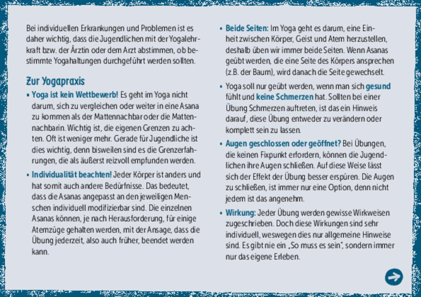 Beispielinhalt (Bild) Yoga for Youth. Übungen und Flows für Teenager und Jugendliche