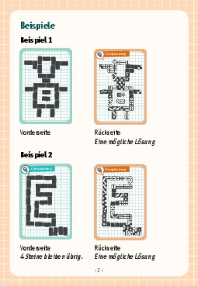 Beispielinhalt (Bild) Tüfteln und Knobeln mit Dominosteinen. 30 Karten mit kniffligen Rätseln für Kinder