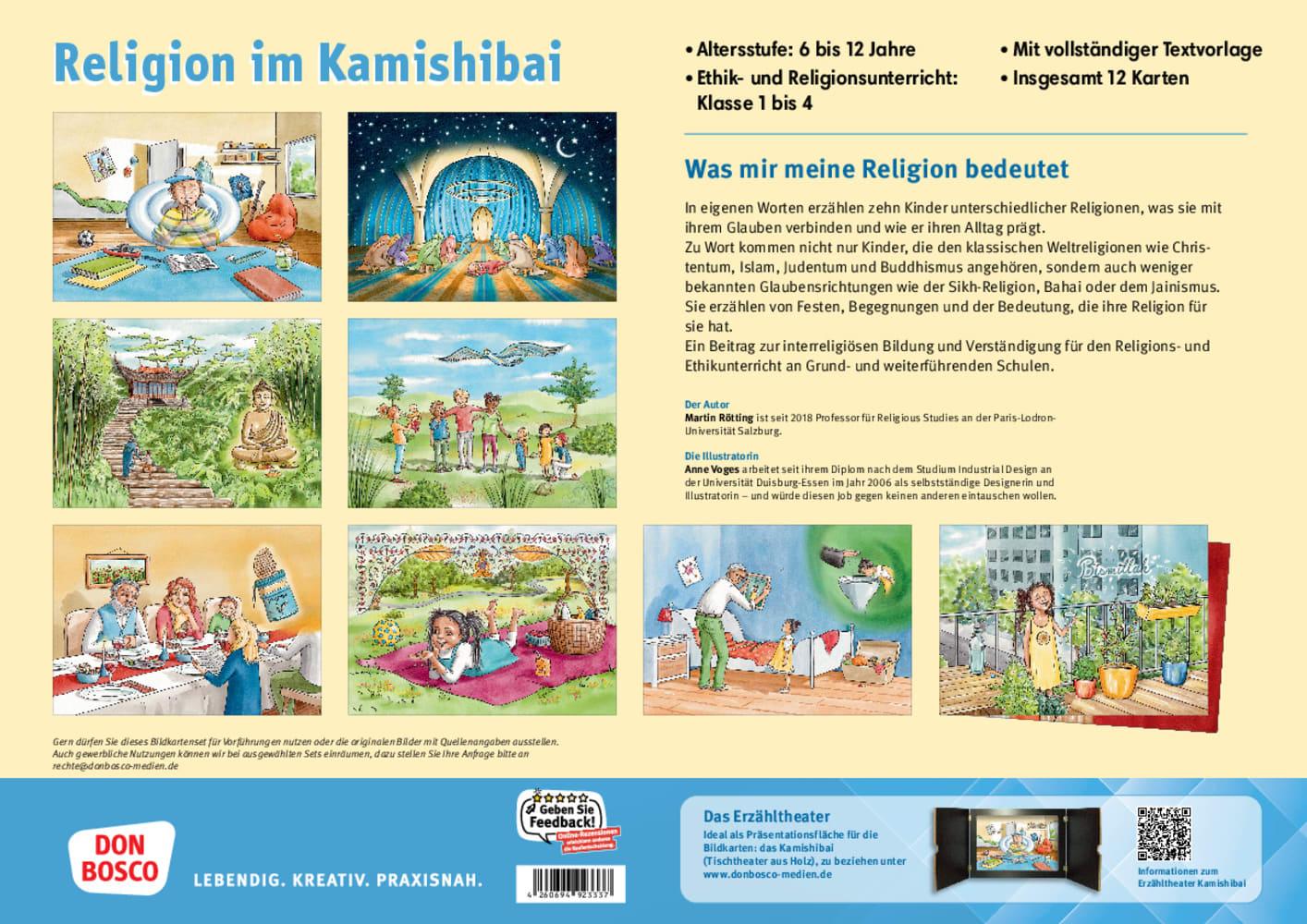 Beispielinhalt (Bild) Meine Religion, ihre Feste und Rituale. Kinder der Weltreligionen erzählen von ihrem Glauben. Kamishibai Bildkartenset
