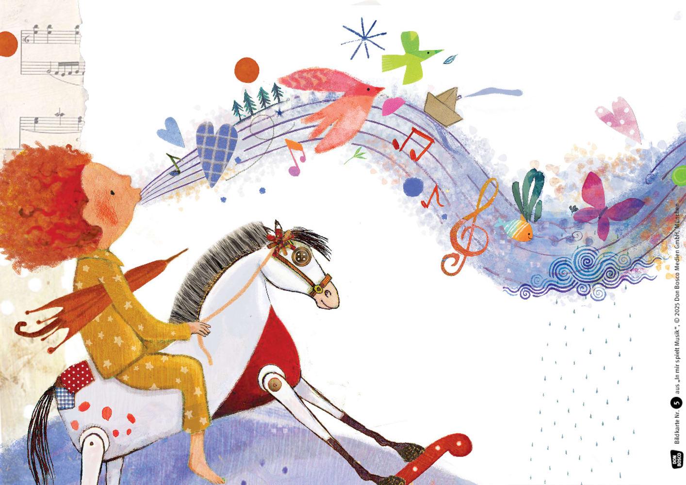 Beispielinhalt (Bild) In mir spielt Musik. Eine Aufwachgeschichte. Kamishibai Bildkartenset