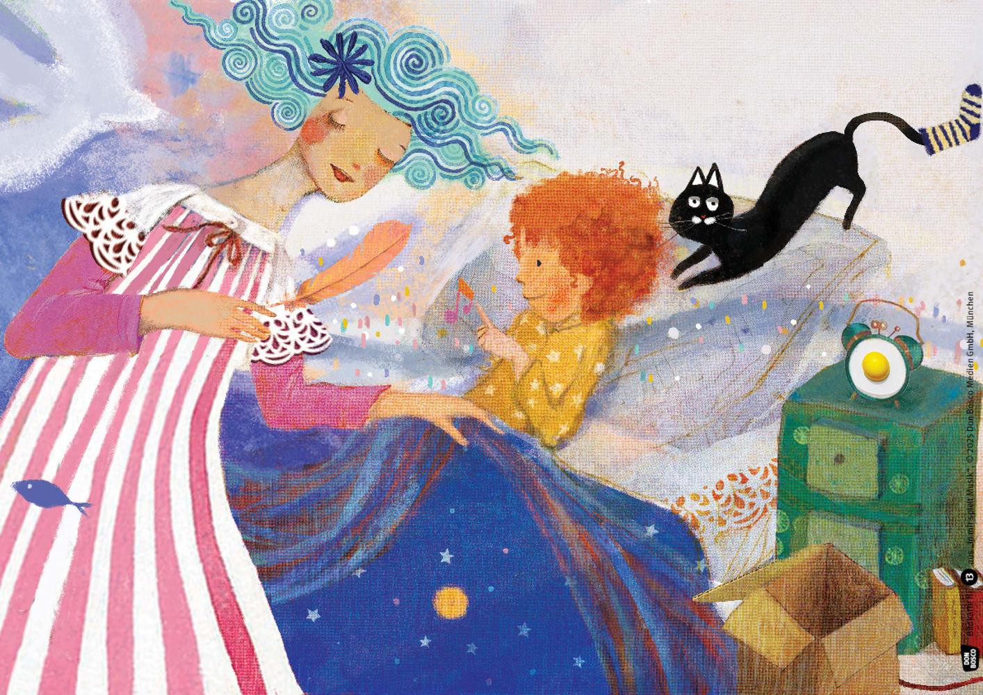 Beispielinhalt (Bild) In mir spielt Musik. Eine Aufwachgeschichte. Kamishibai Bildkartenset