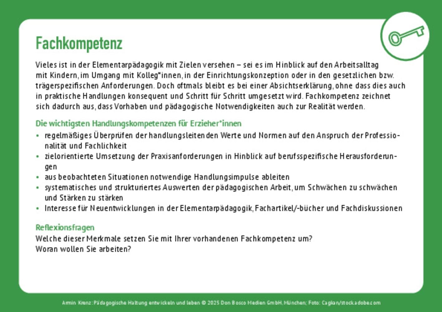 Beispielinhalt (Bild) Pädagogische Haltung entwickeln und leben