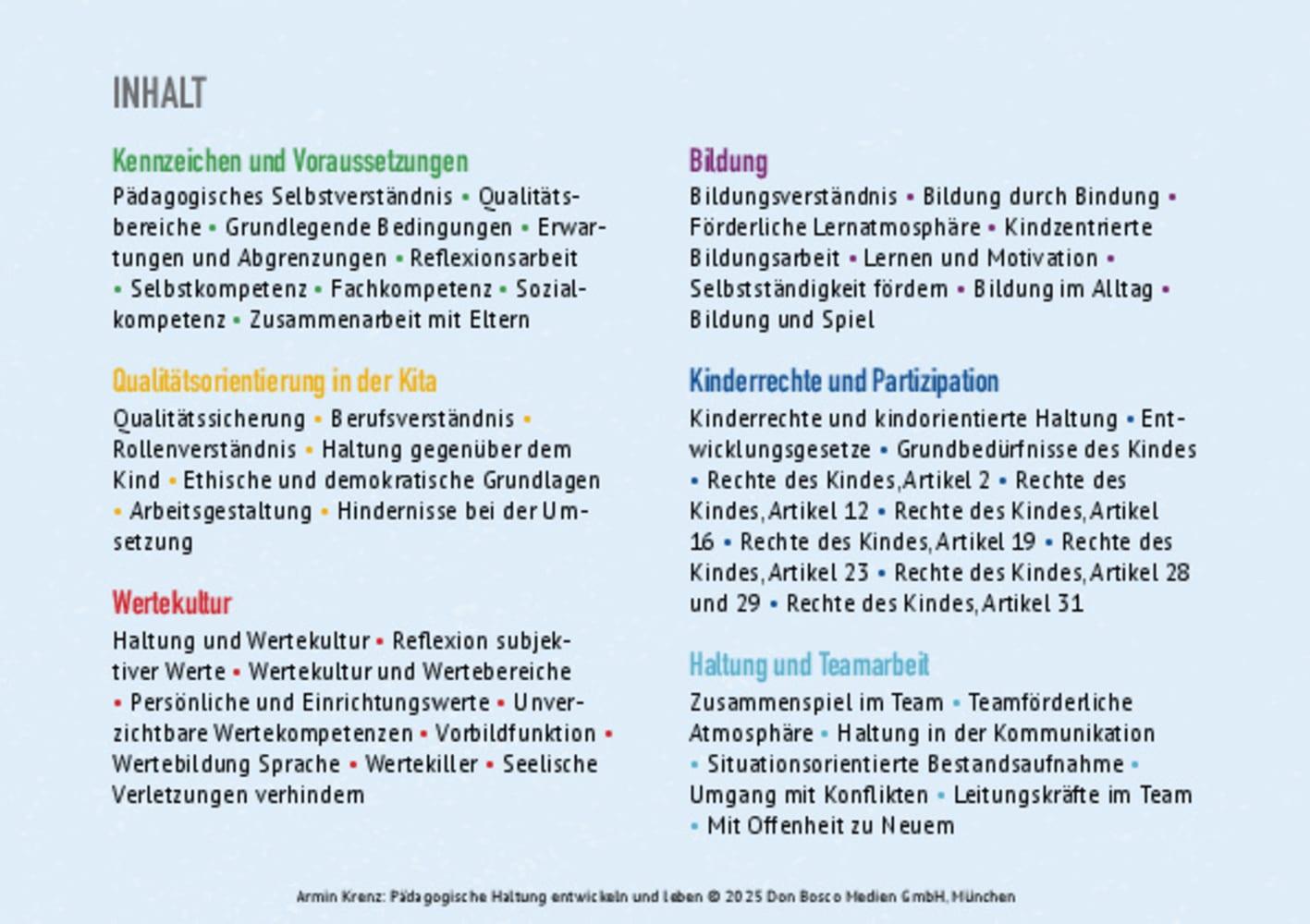 Beispielinhalt (Bild) Pädagogische Haltung entwickeln und leben