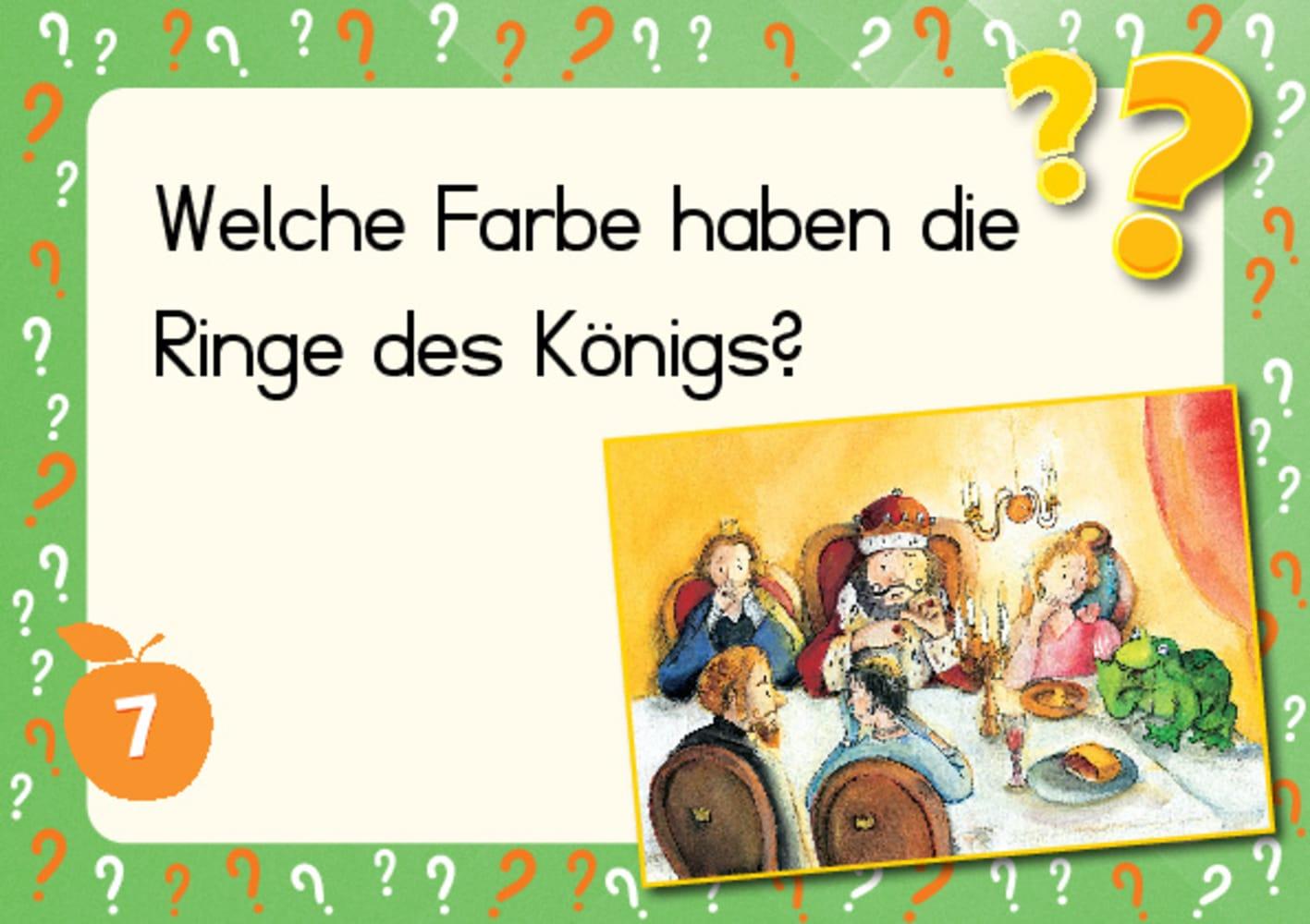 Beispielinhalt (Bild) Lesen üben mit Bilderrätseln zum Froschkönig. 34 Bildkarten zur Leseförderung
