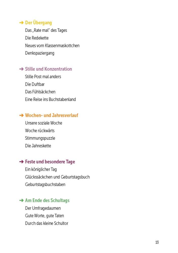 Beispielinhalt (Bild) 30 Rituale und Übergänge in der Grundschule. Für Orientierung, Sicherheit und Struktur im Schulalltag