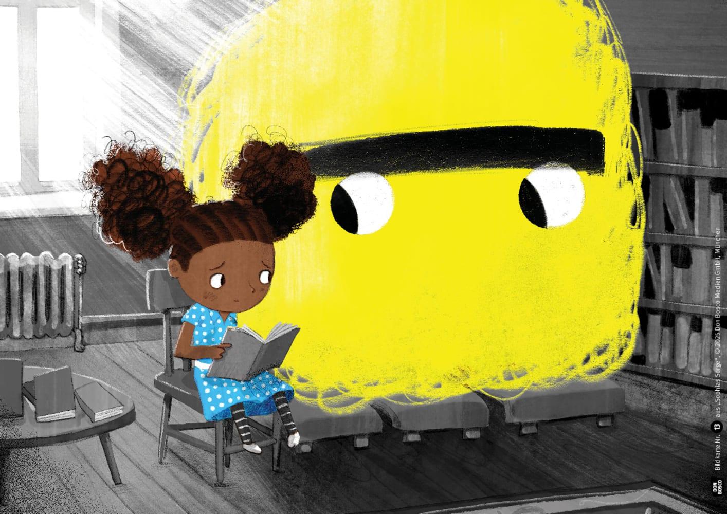 Beispielinhalt (Bild) Sophias Sorge. Kamishibai Bildkartenset