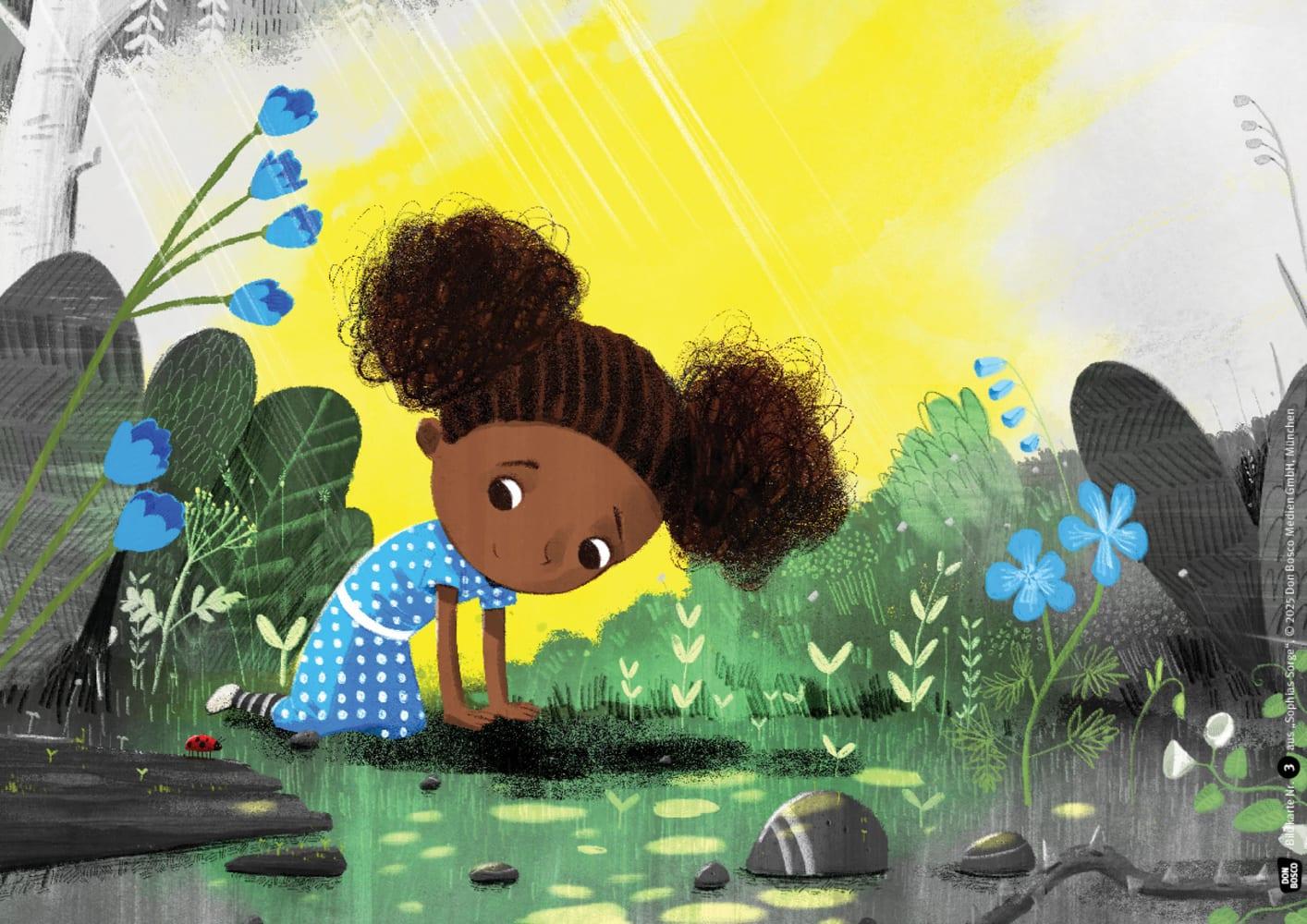 Beispielinhalt (Bild) Sophias Sorge. Kamishibai Bildkartenset