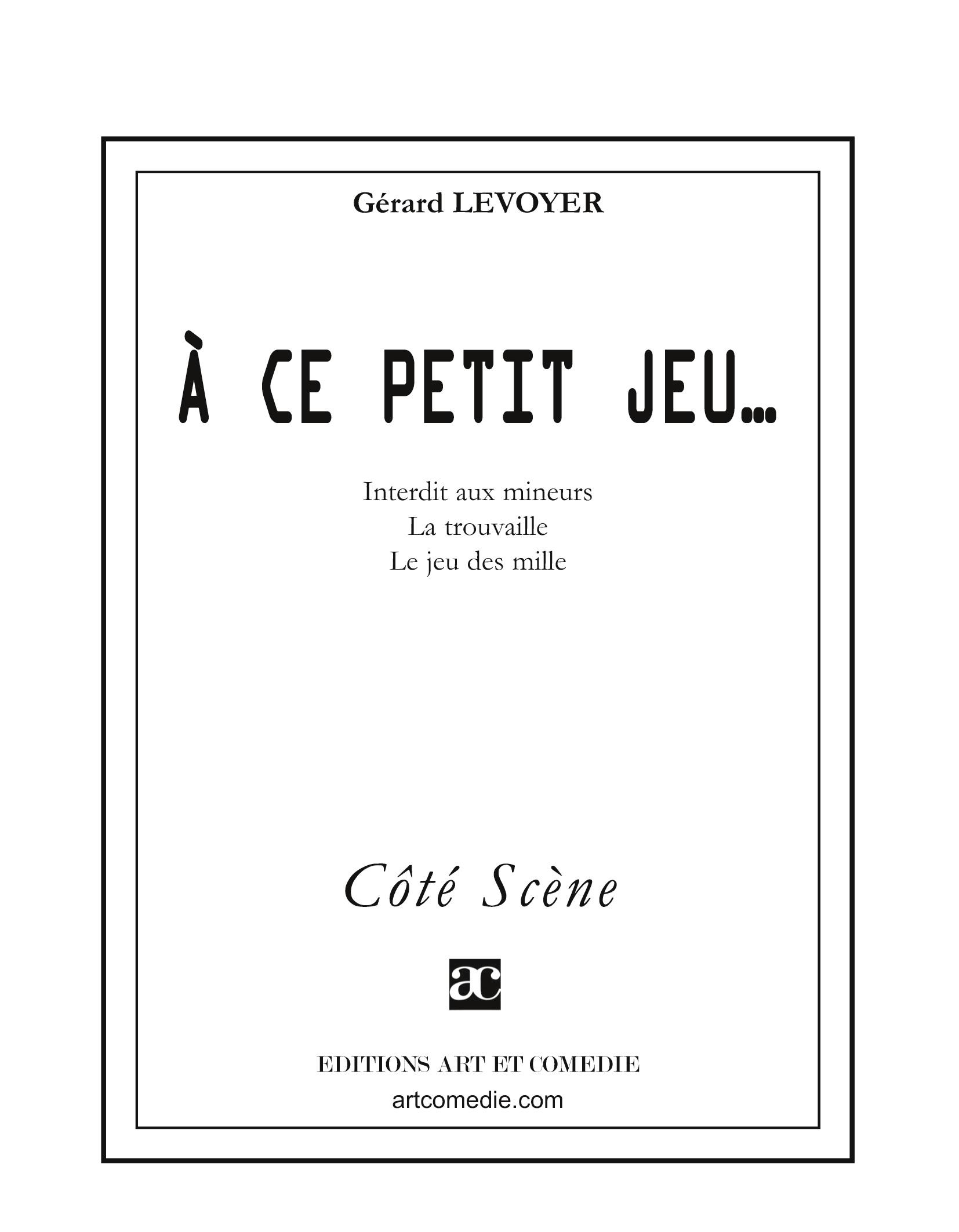 Vorderes Coverbild À ce petit jeu...