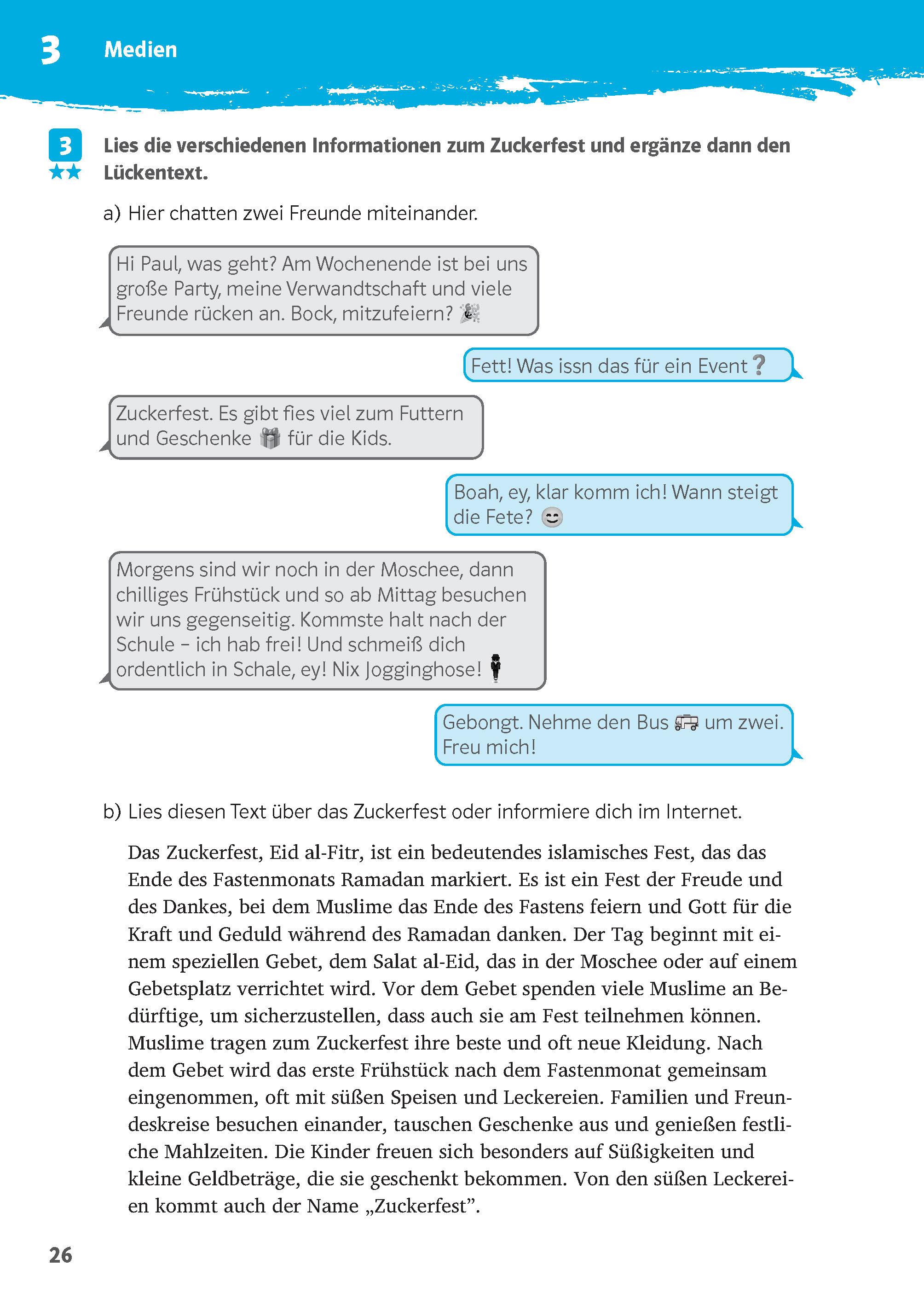 Beispielinhalt (Bild) Klett 10-Minuten-Training Deutsch Texte lesen und verstehen 5. Klasse