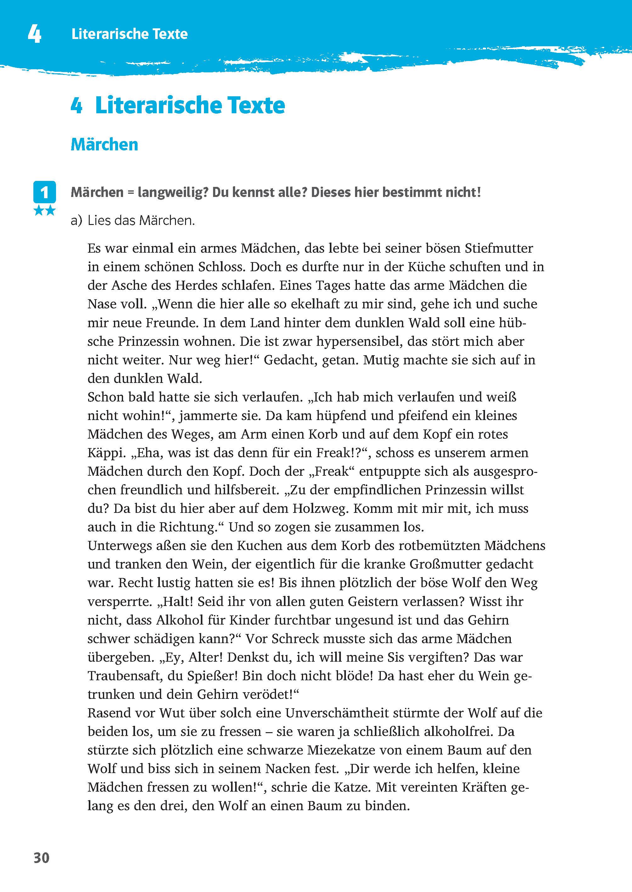 Beispielinhalt (Bild) Klett 10-Minuten-Training Deutsch Texte lesen und verstehen 5. Klasse