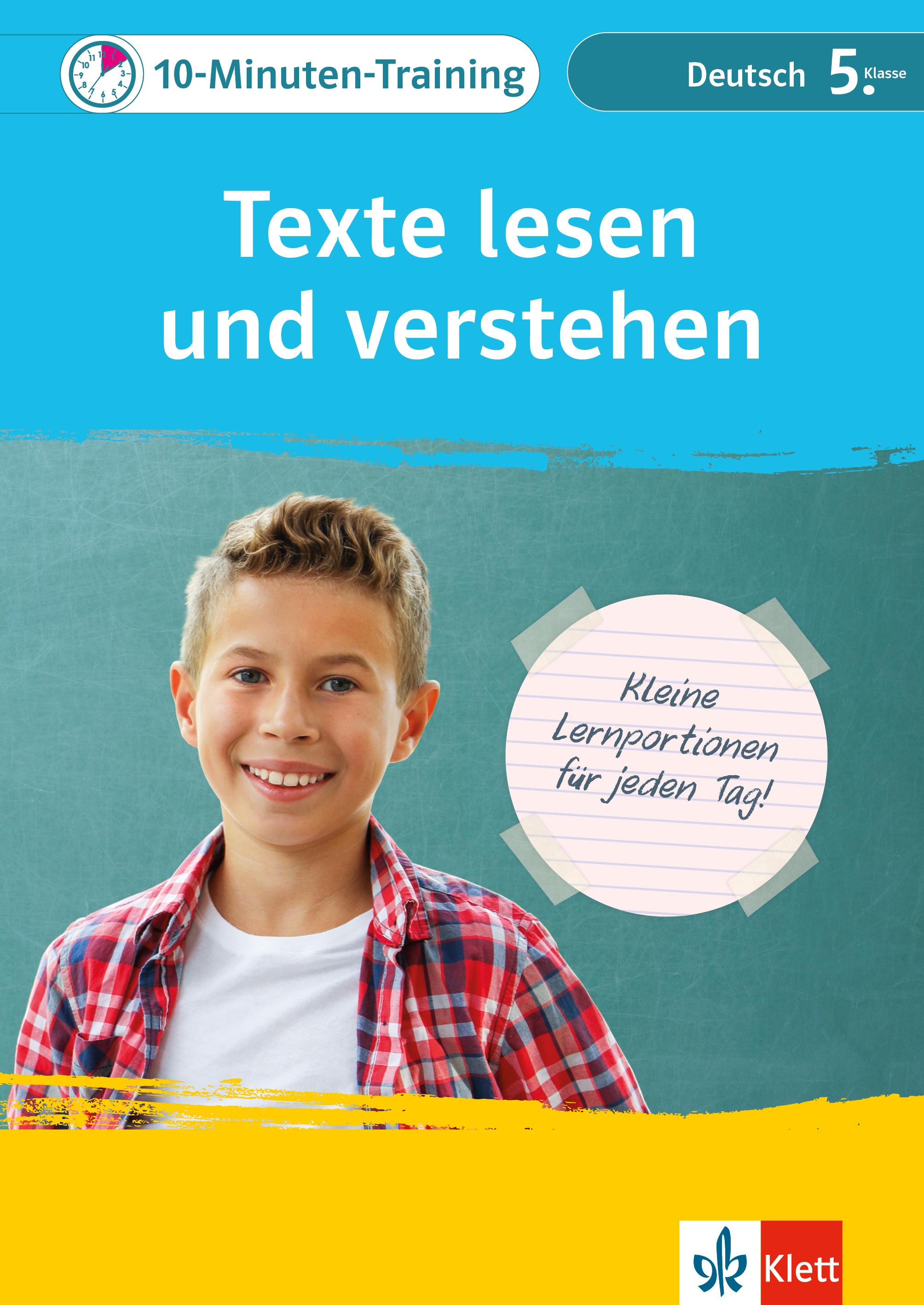 Vorderes Coverbild Klett 10-Minuten-Training Deutsch Texte lesen und verstehen 5. Klasse