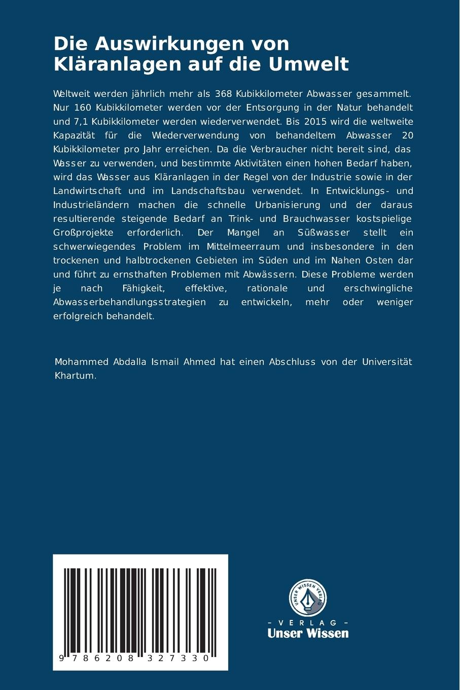 Rückseitencover Die Auswirkungen von Kläranlagen auf die Umwelt