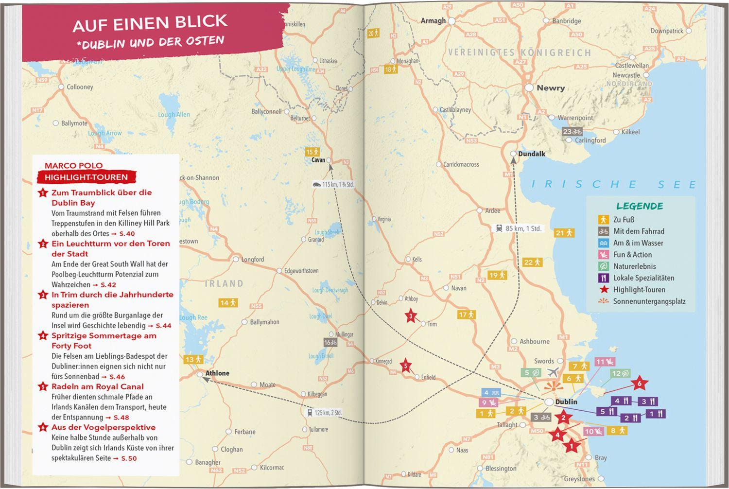 Beispielinhalt (Bild) MARCO POLO OUTDOOR GUIDE Reiseführer Irland & Nordirland