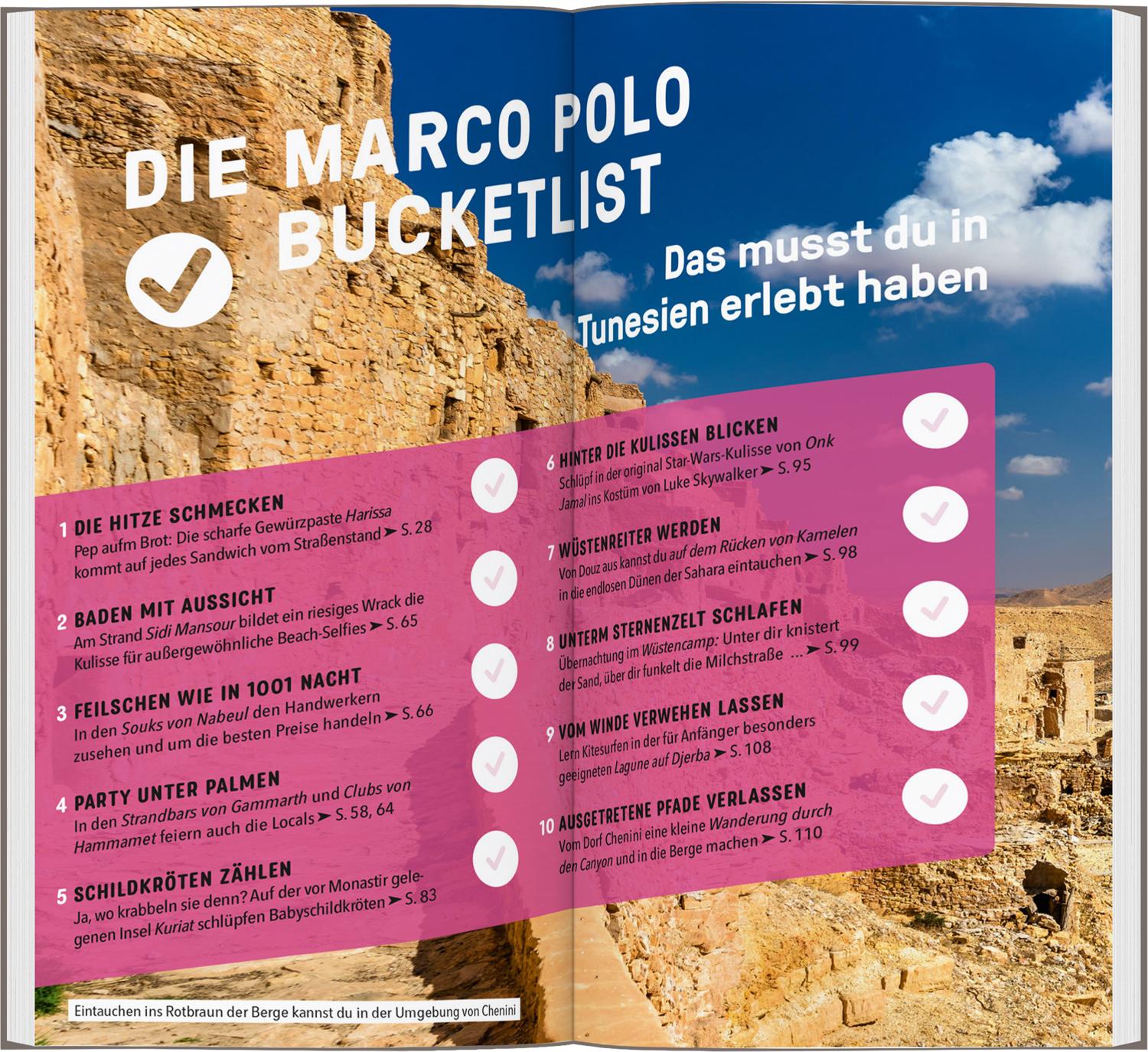 Beispielinhalt (Bild) MARCO POLO Reiseführer Tunesien