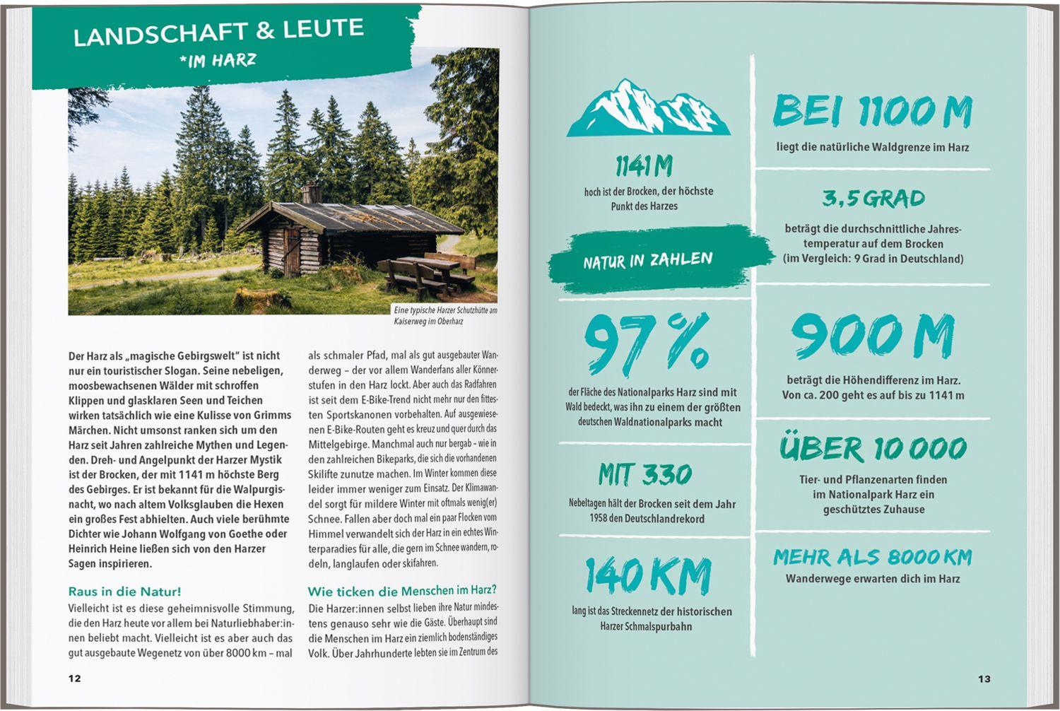 Beispielinhalt (Bild) MARCO POLO OUTDOOR GUIDE Reiseführer Harz