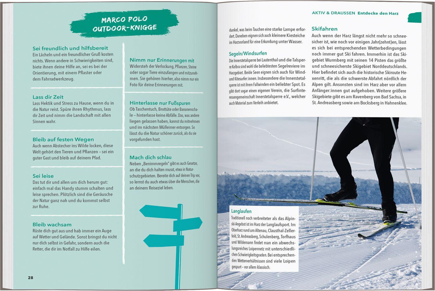 Beispielinhalt (Bild) MARCO POLO OUTDOOR GUIDE Reiseführer Harz