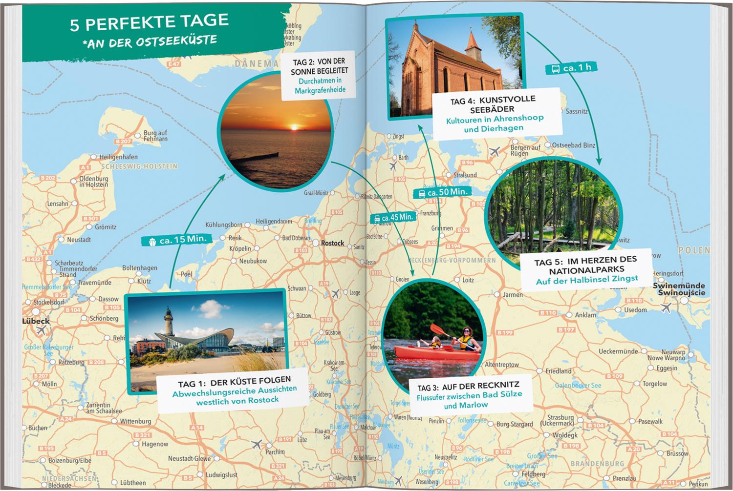 Beispielinhalt (Bild) MARCO POLO OUTDOOR GUIDE Reiseführer Ostseeküste Mecklenburg-Vorpommern