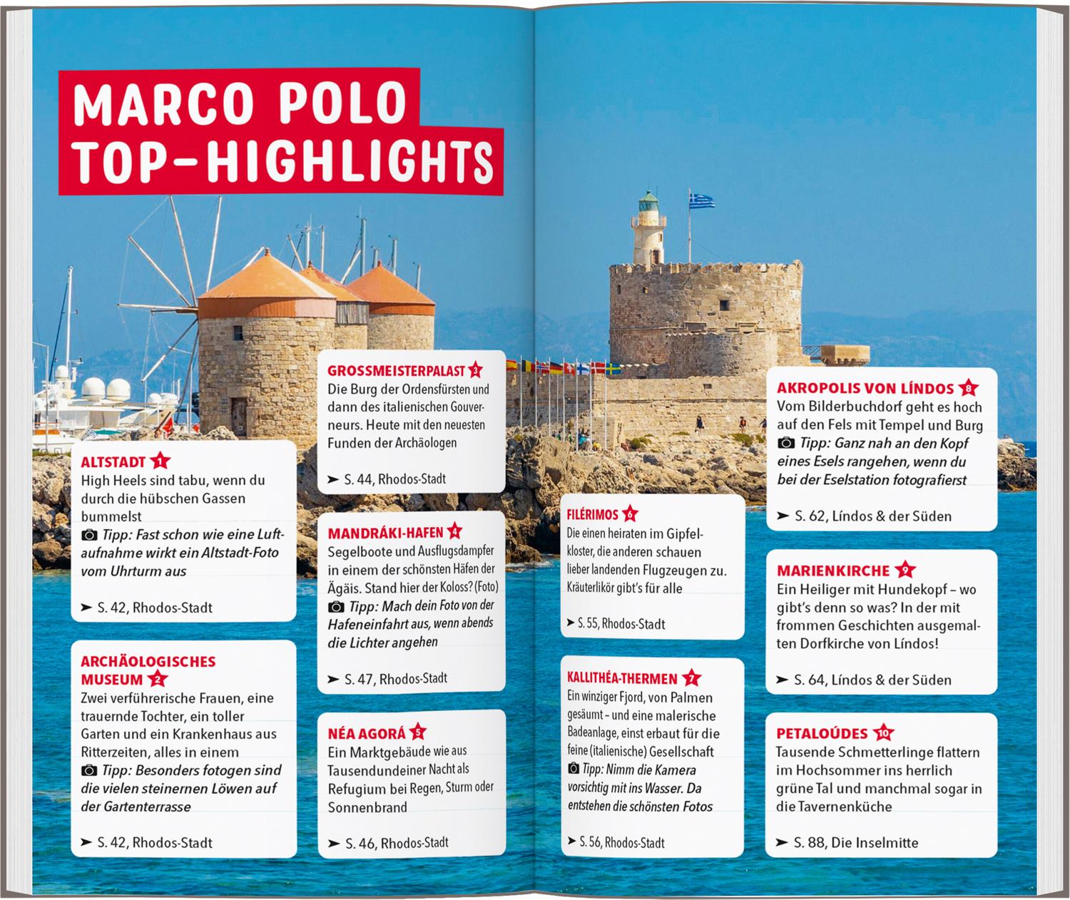 Beispielinhalt (Bild) MARCO POLO Reiseführer Rhodos