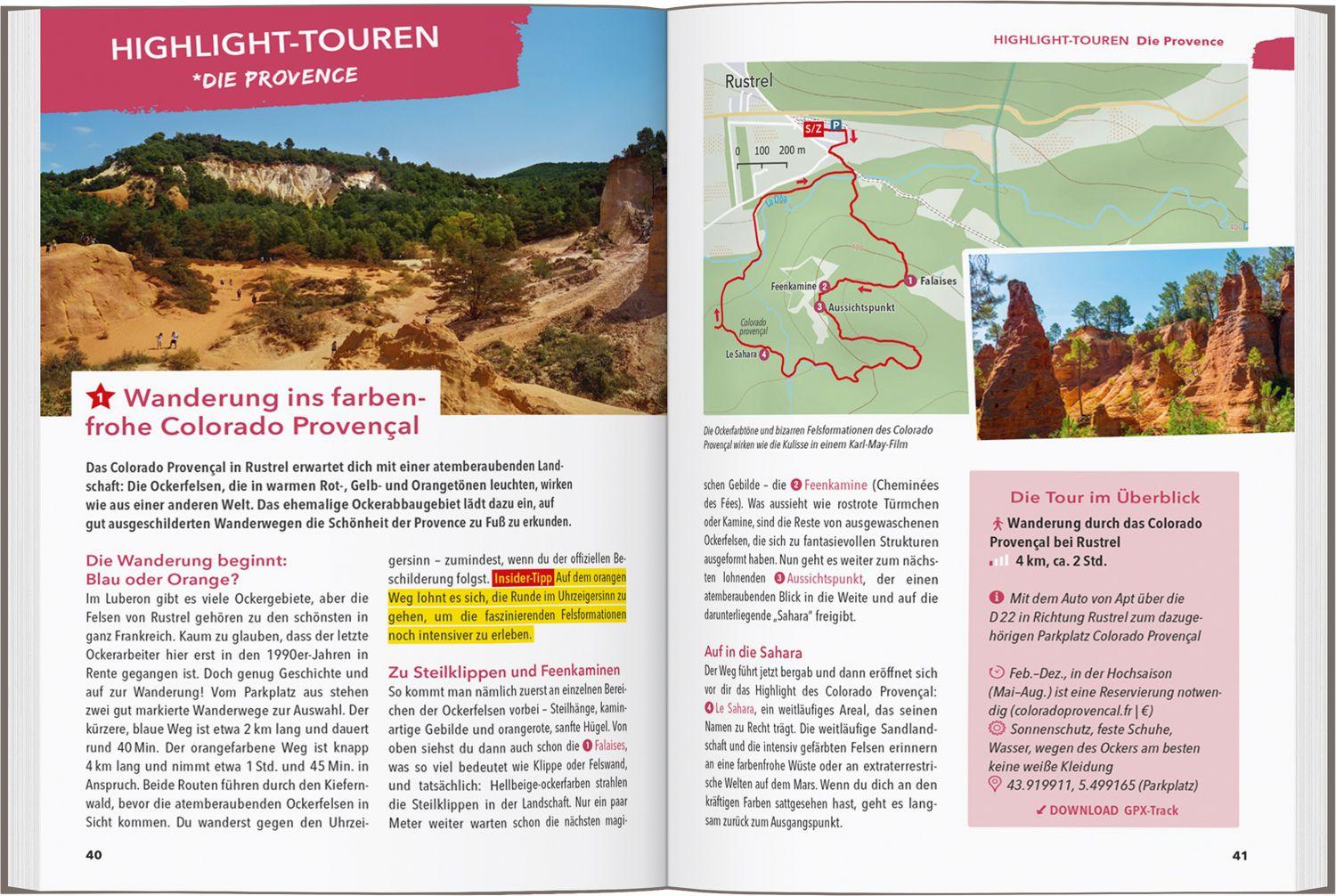 Beispielinhalt (Bild) MARCO POLO OUTDOOR GUIDE Reiseführer Provence & Côte d'Azur