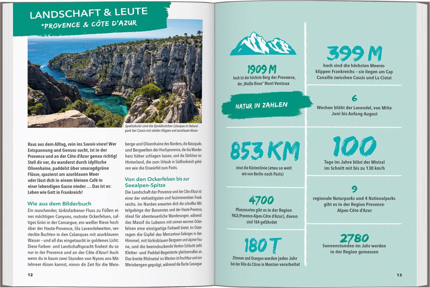 Beispielinhalt (Bild) MARCO POLO OUTDOOR GUIDE Reiseführer Provence & Côte d'Azur