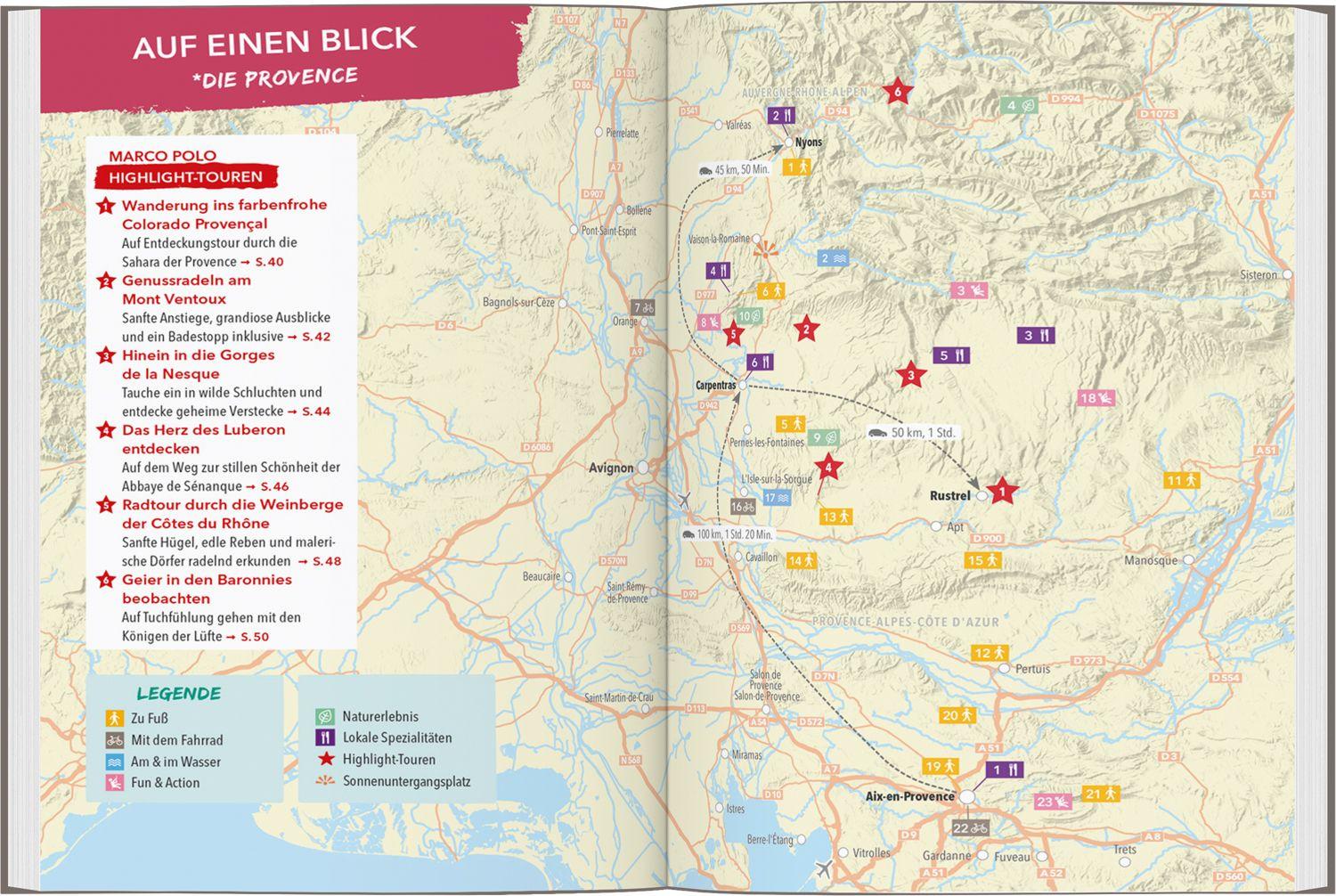 Beispielinhalt (Bild) MARCO POLO OUTDOOR GUIDE Reiseführer Provence & Côte d'Azur