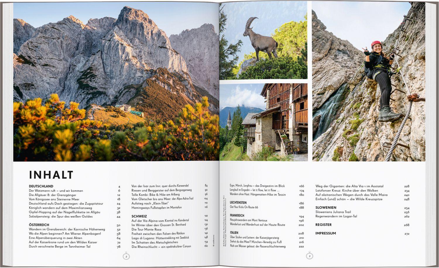 Beispielinhalt (Bild) LONELY PLANET Bildband Legendäre Wanderungen in den Alpen