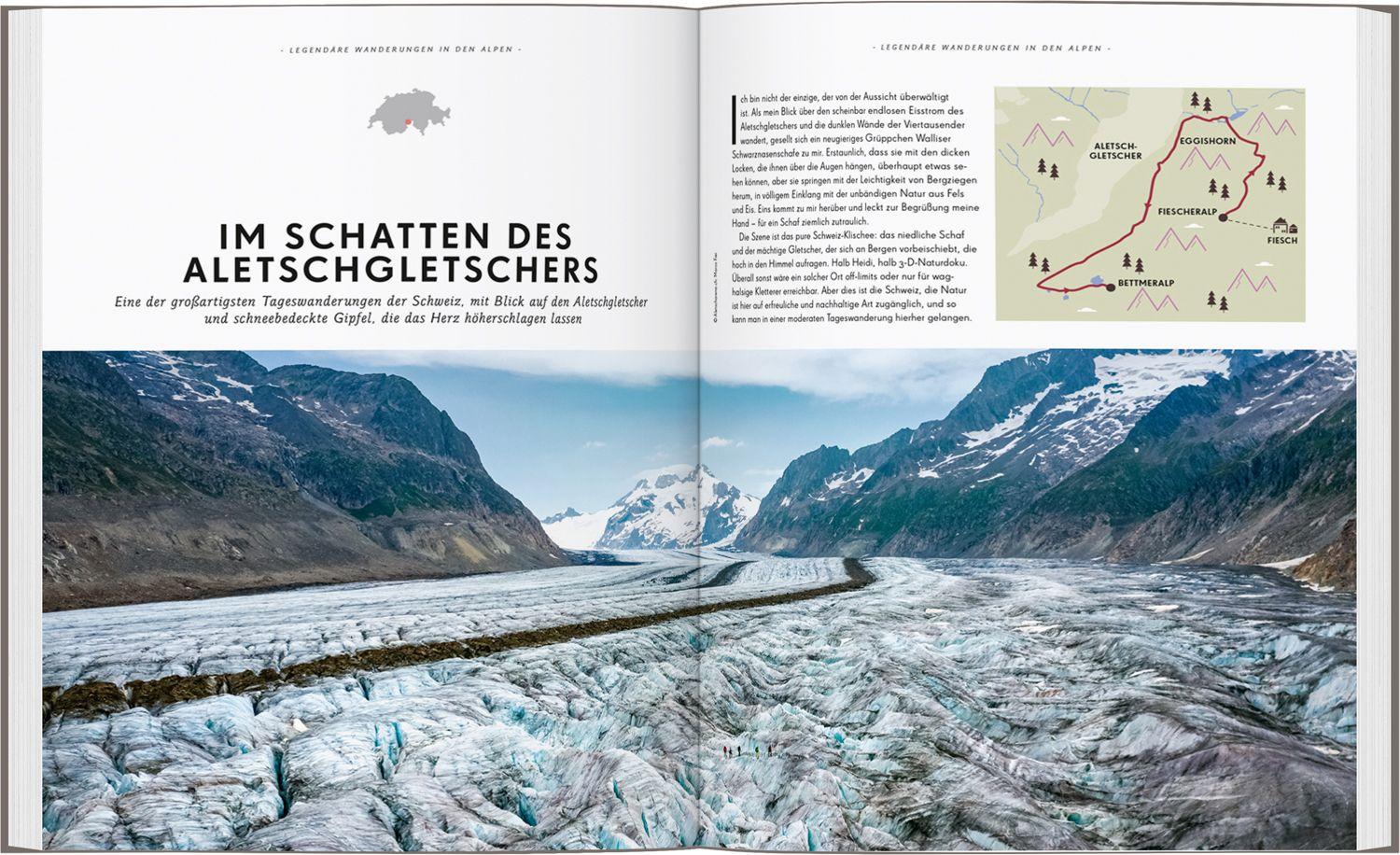 Beispielinhalt (Bild) LONELY PLANET Bildband Legendäre Wanderungen in den Alpen