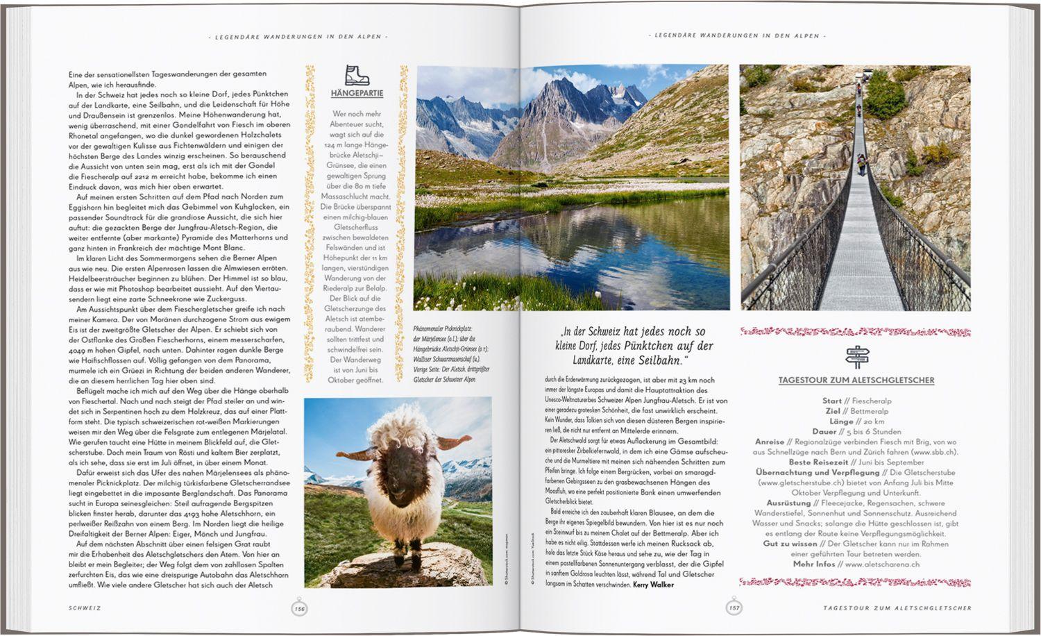 Beispielinhalt (Bild) LONELY PLANET Bildband Legendäre Wanderungen in den Alpen