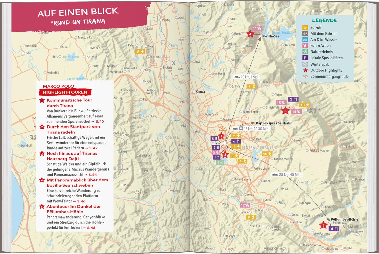 Beispielinhalt (Bild) MARCO POLO OUTDOOR GUIDE Reiseführer Albanien