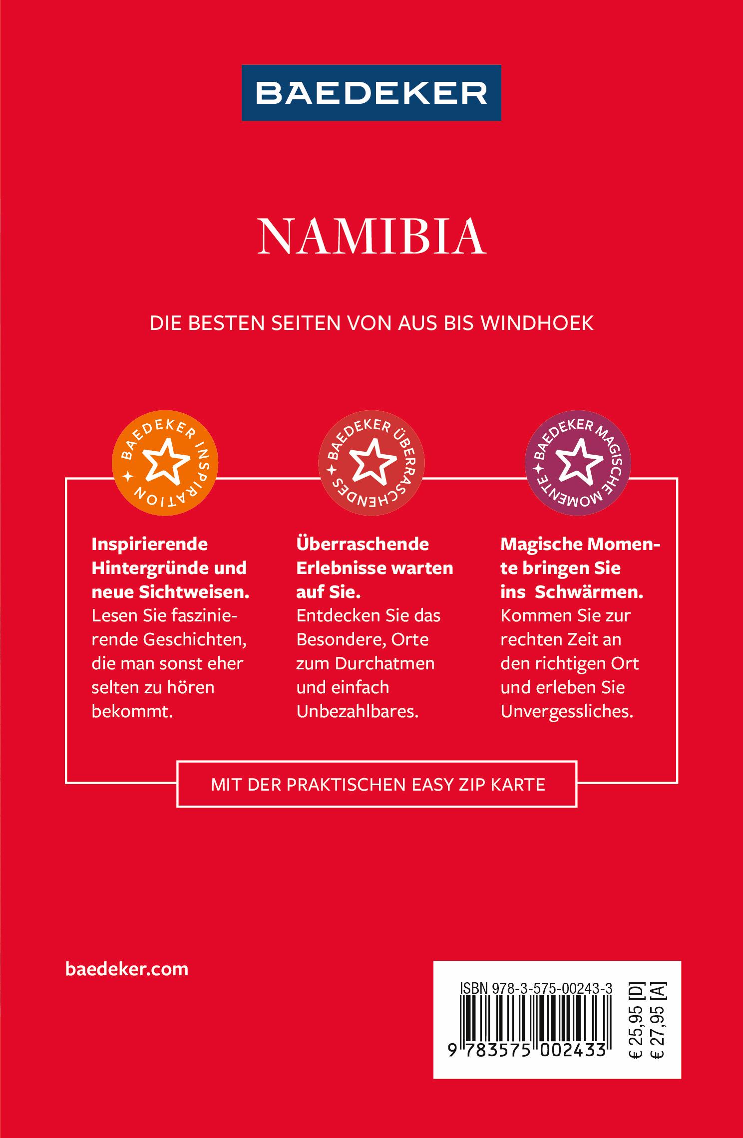 Rückseitencover Baedeker Reiseführer Namibia