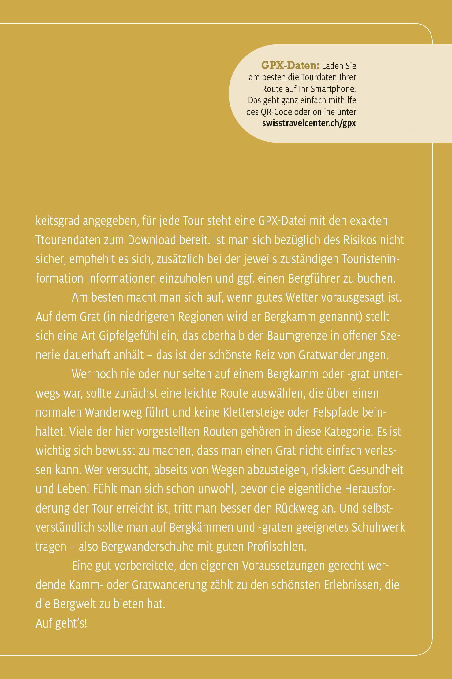 Beispielinhalt (Bild) Kümmerly+Frey Erlebnis Schweiz Gratwanderungen - Wanderführer