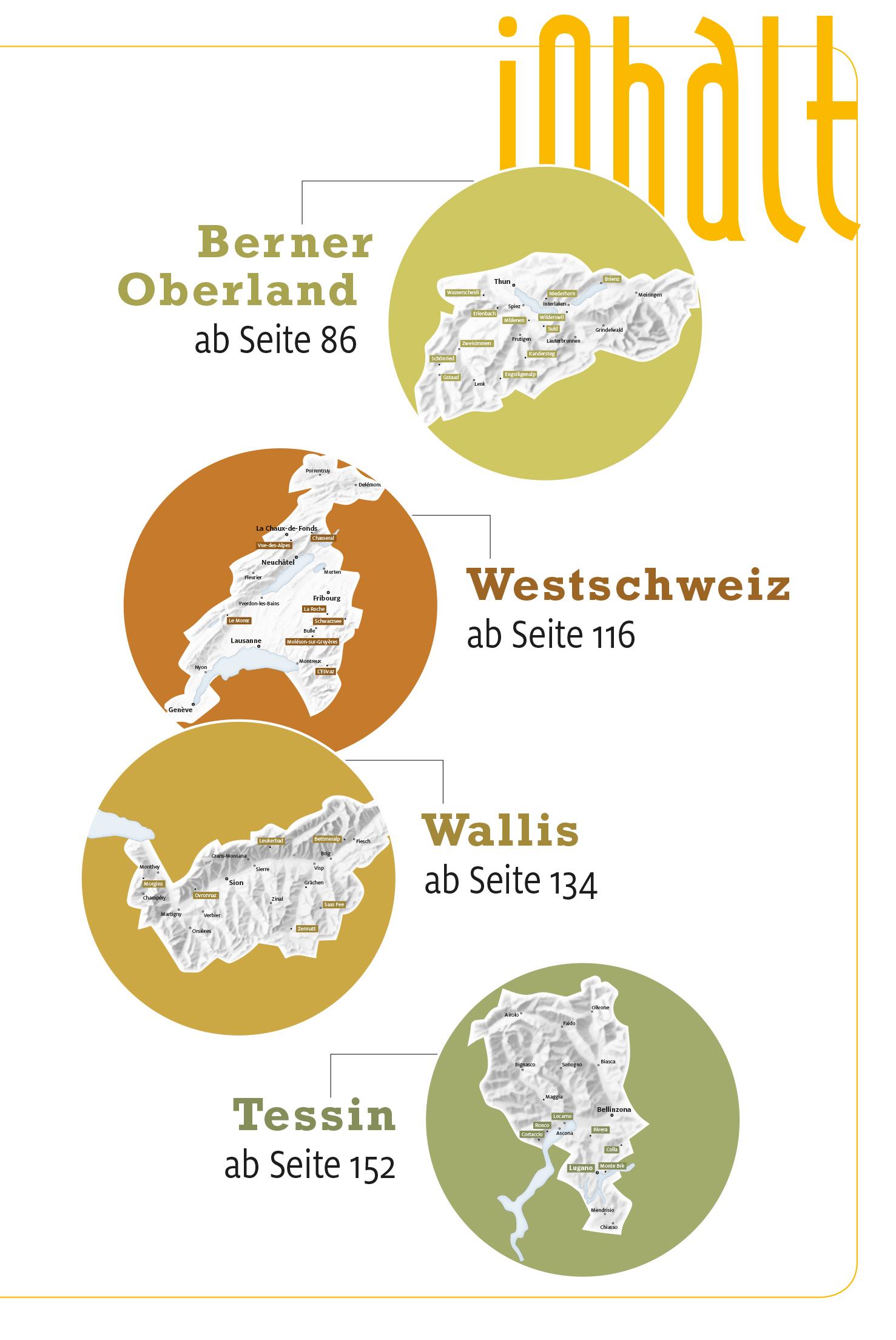 Beispielinhalt (Bild) Kümmerly+Frey Erlebnis Schweiz Gratwanderungen - Wanderführer