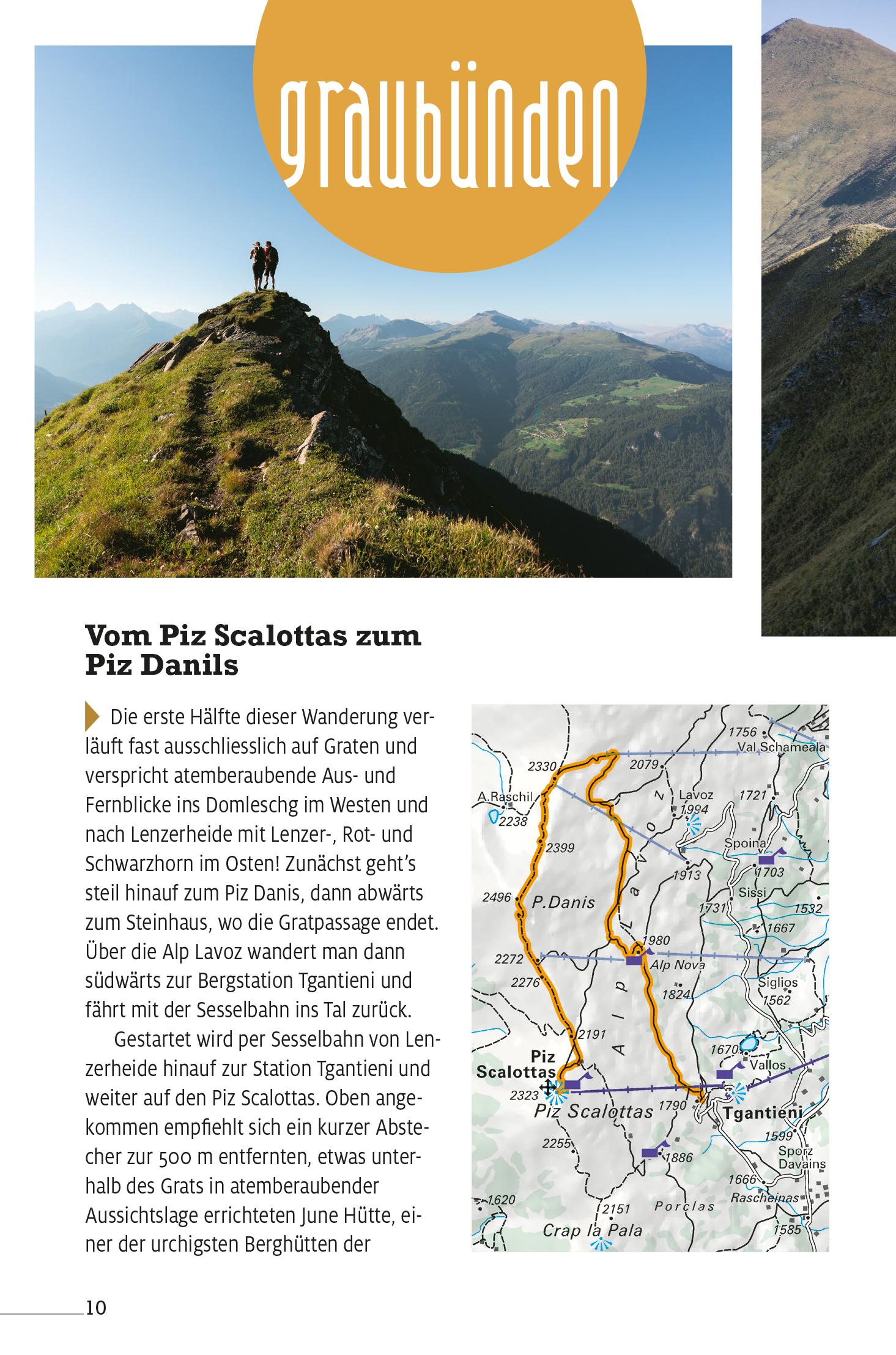 Beispielinhalt (Bild) Kümmerly+Frey Erlebnis Schweiz Gratwanderungen - Wanderführer