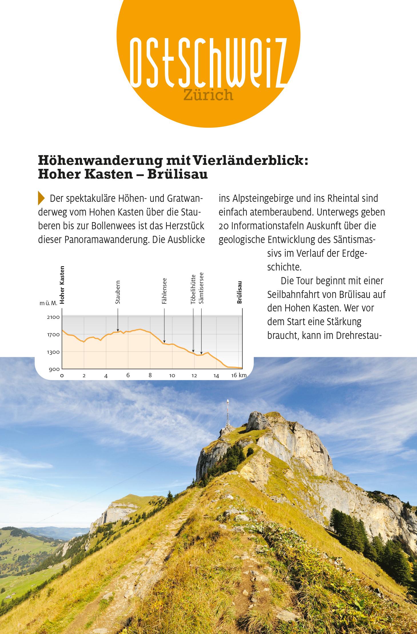 Beispielinhalt (Bild) Kümmerly+Frey Erlebnis Schweiz Gratwanderungen - Wanderführer