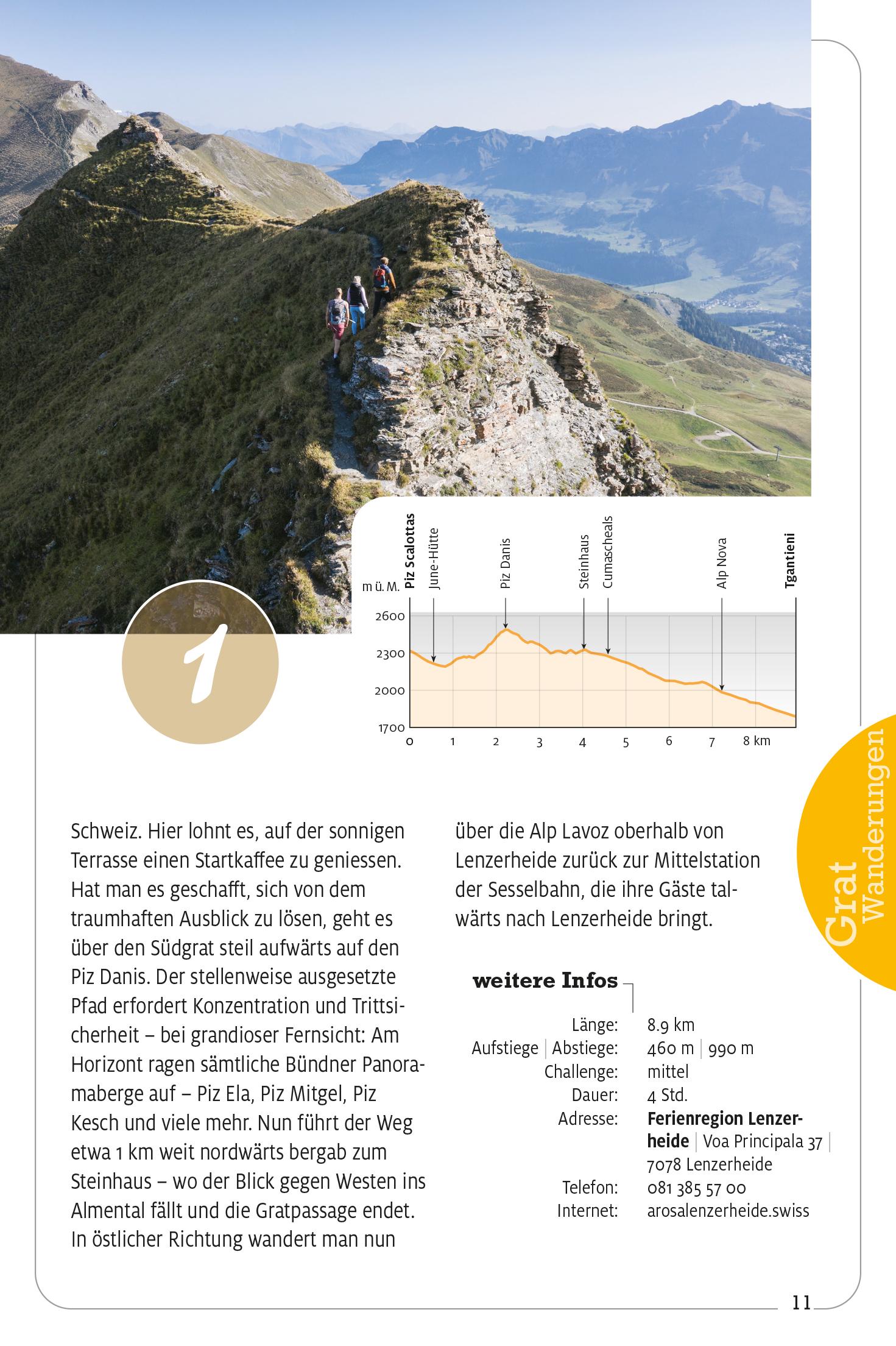 Beispielinhalt (Bild) Kümmerly+Frey Erlebnis Schweiz Gratwanderungen - Wanderführer
