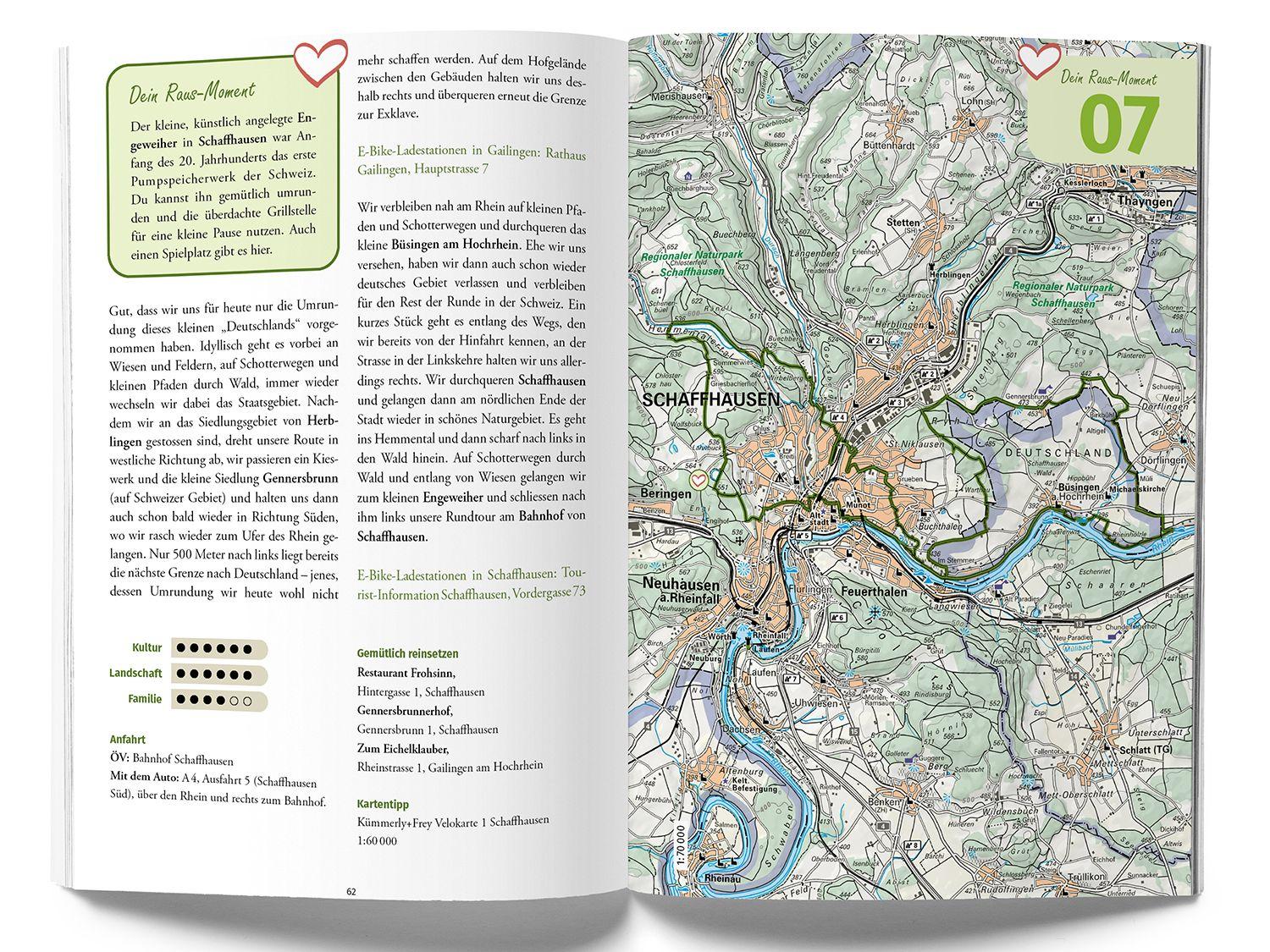 Beispielinhalt (Bild) Kümmerly+Frey Raus und E-Biken Ostschweiz & Zürich - E-Bikeführer